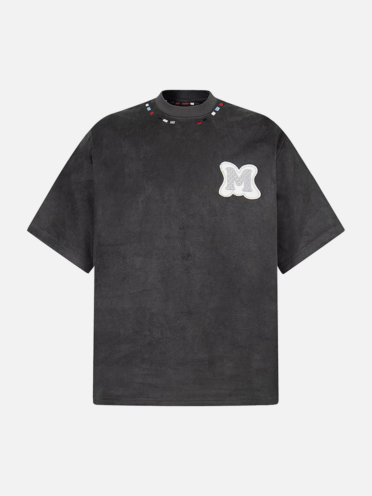 Concert Outfit Embroidered Neckline Oversized T-Shirt