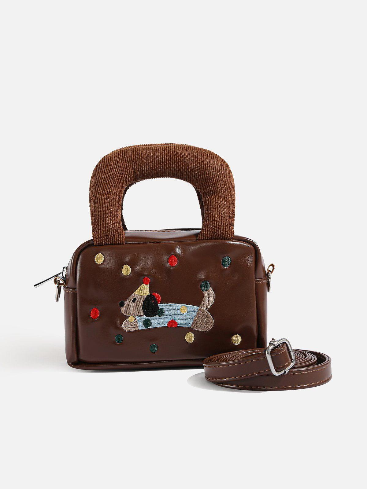 Concert Outfit Embroidery Cartoon Dog Bag