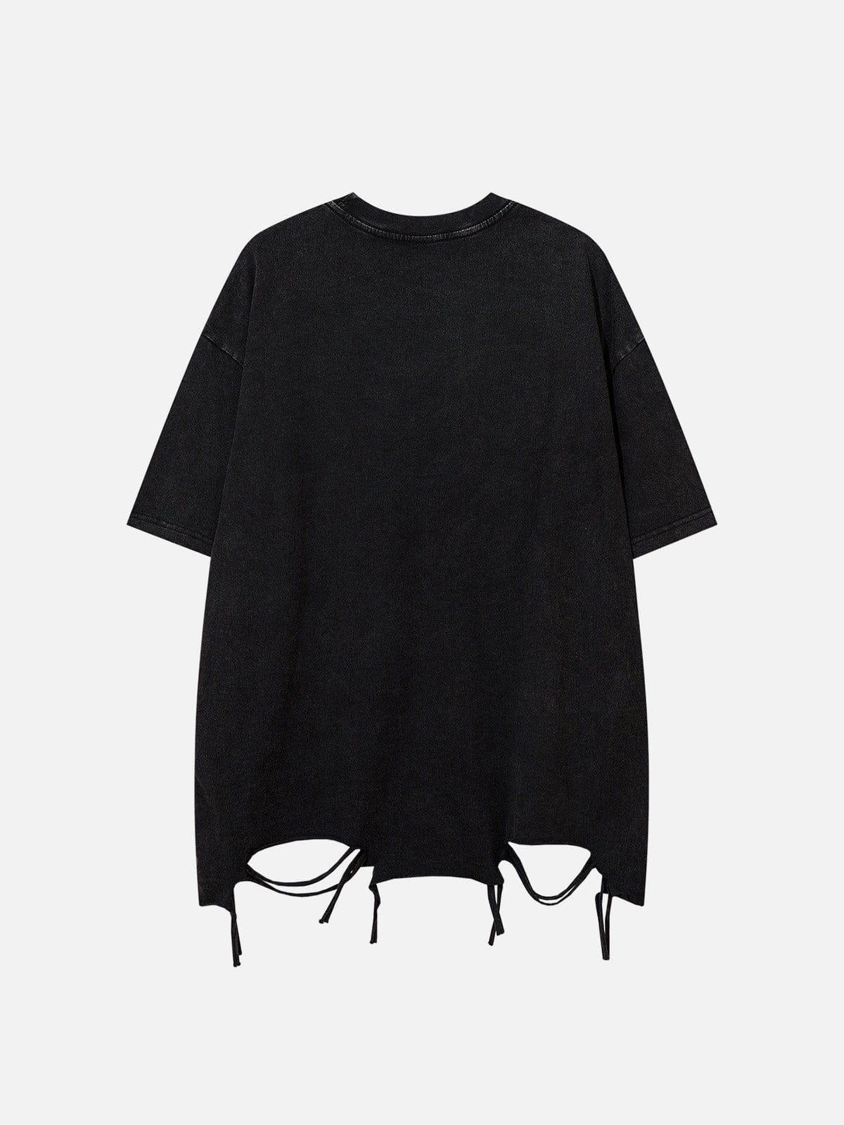Concert Outfit Embroidery Distressed Star Washed Tee
