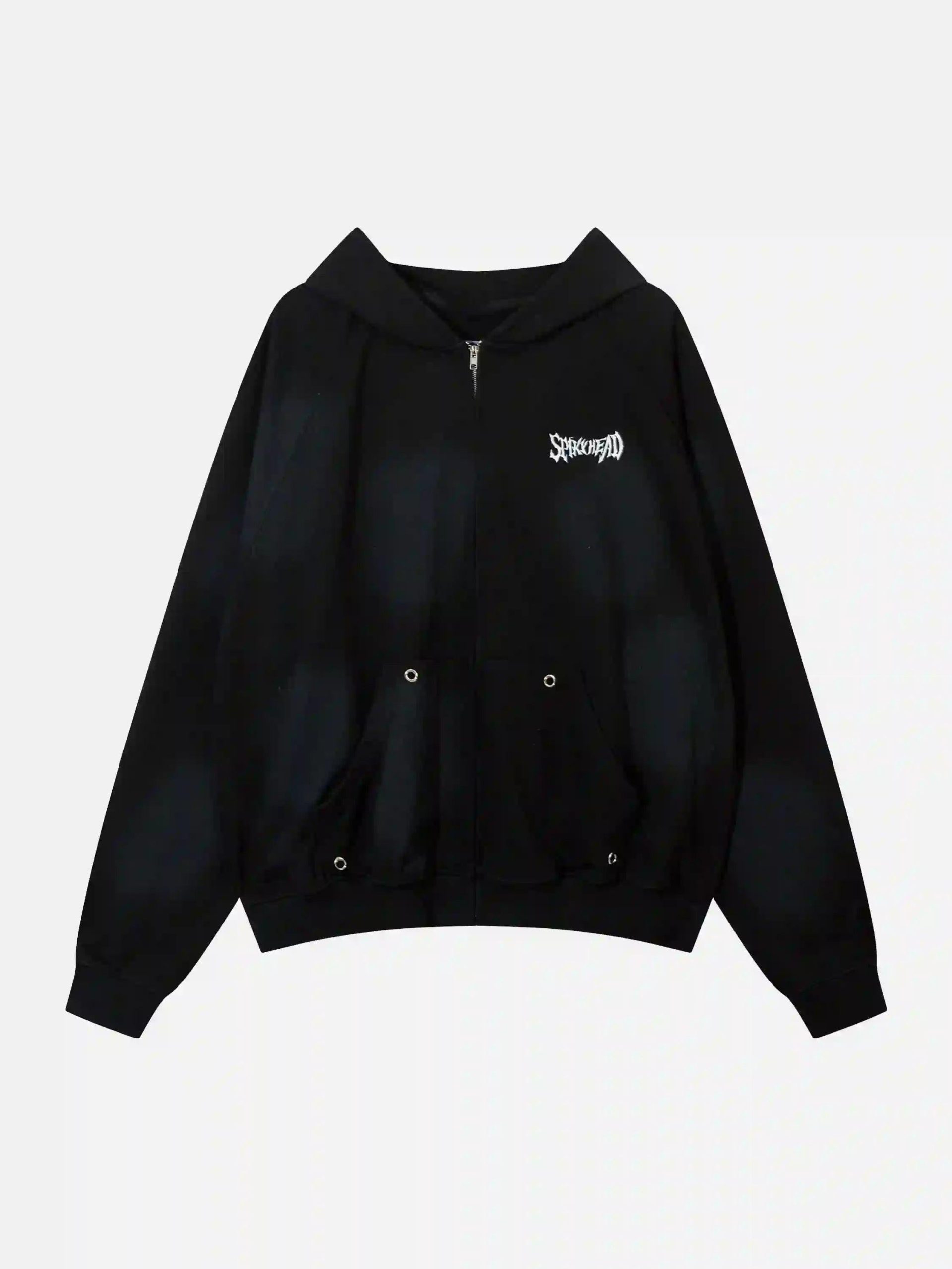 Concert Outfit Embroidery Spots Zip-Up Hoodie