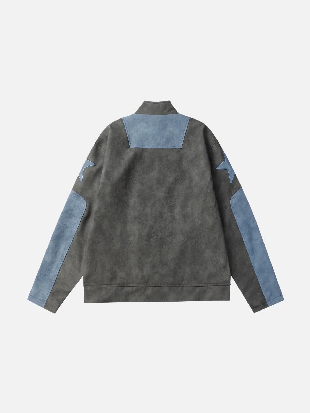 Concert Outfit Embroidery Star Cropped Racing Jacket