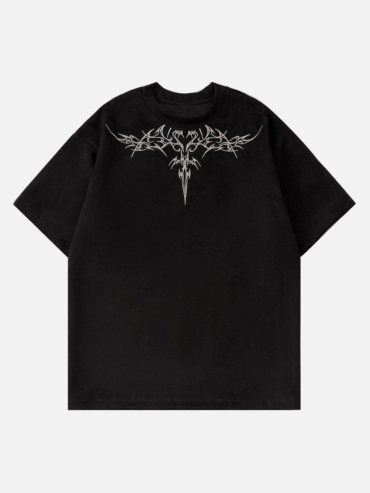Concert Outfit Embroidery Suede Tee
