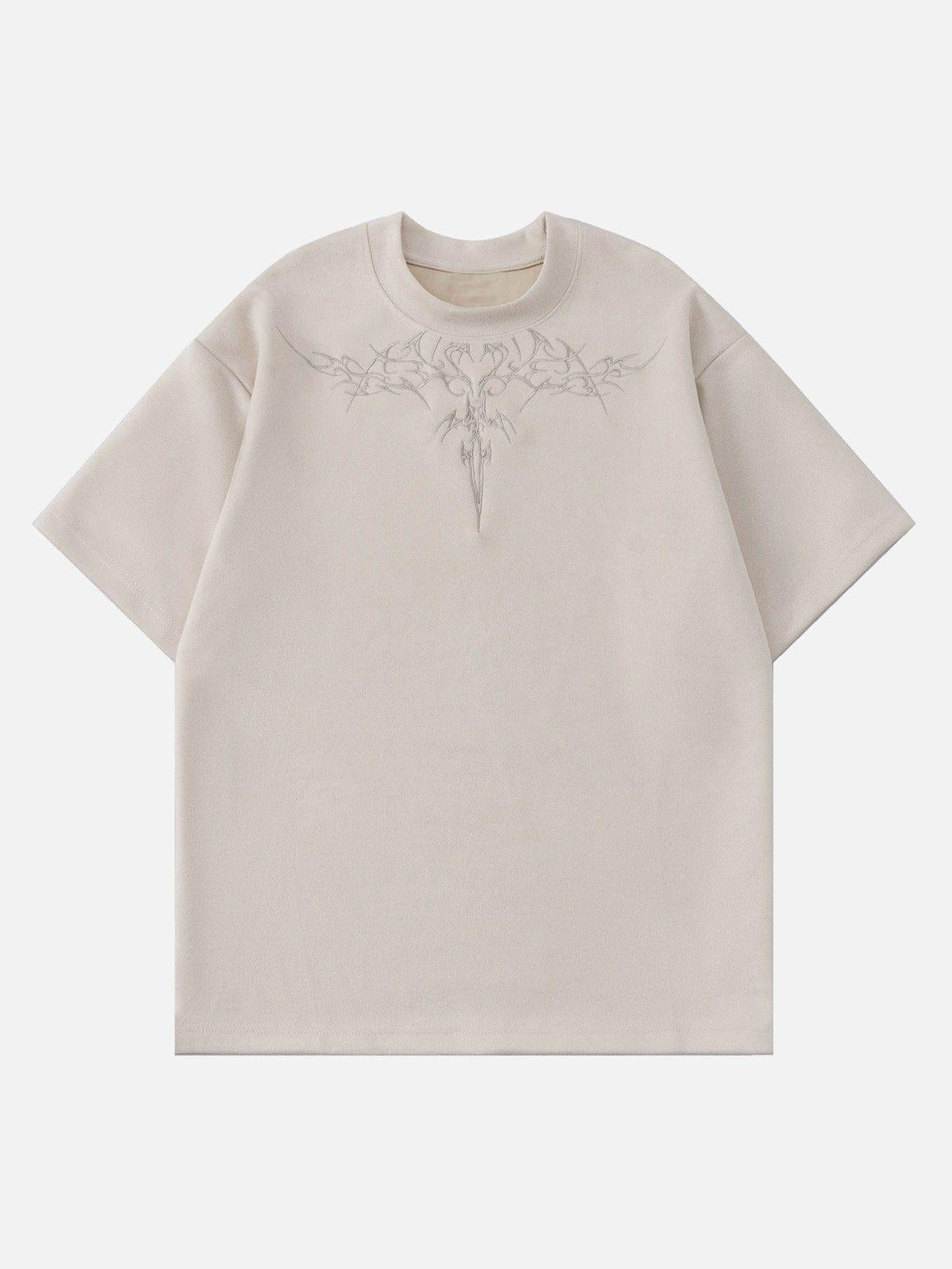 Concert Outfit Embroidery Suede Tee