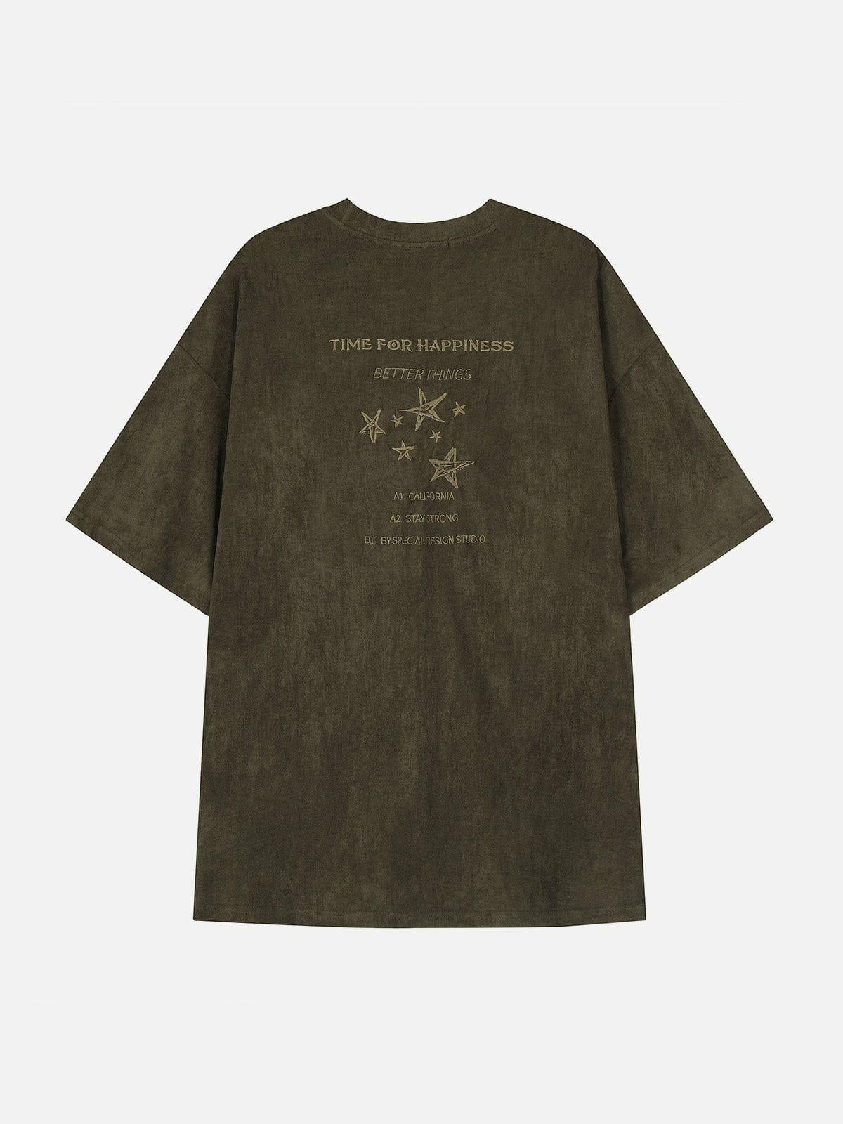 Concert Outfit Embroidery Thorns Star Print Tee