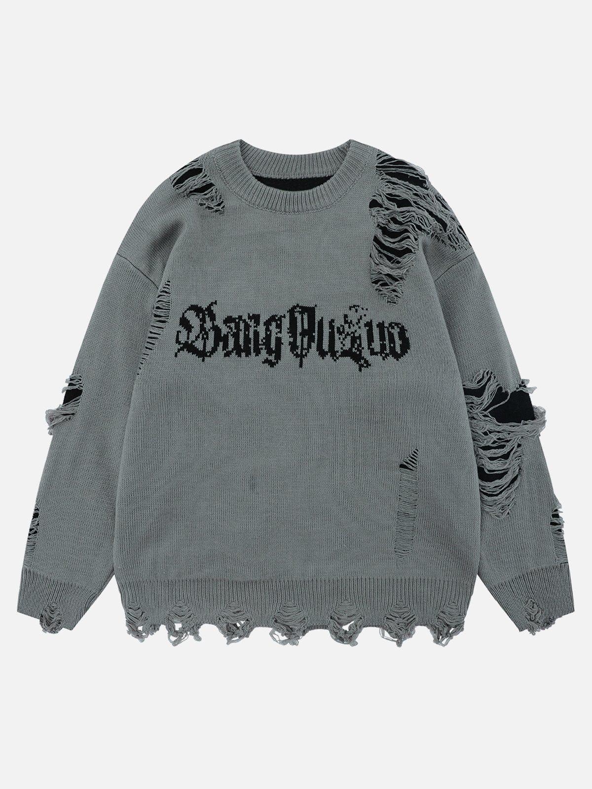 Concert Outfit Fake Two Ripped Hole Sweater