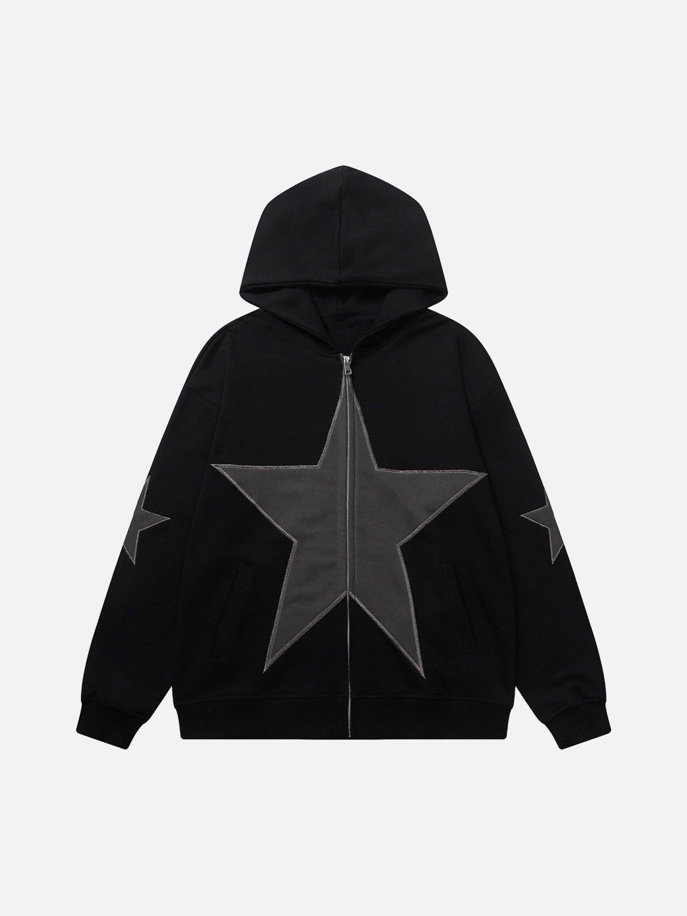 Concert Outfit Five-Pointed Zipper Hoodie