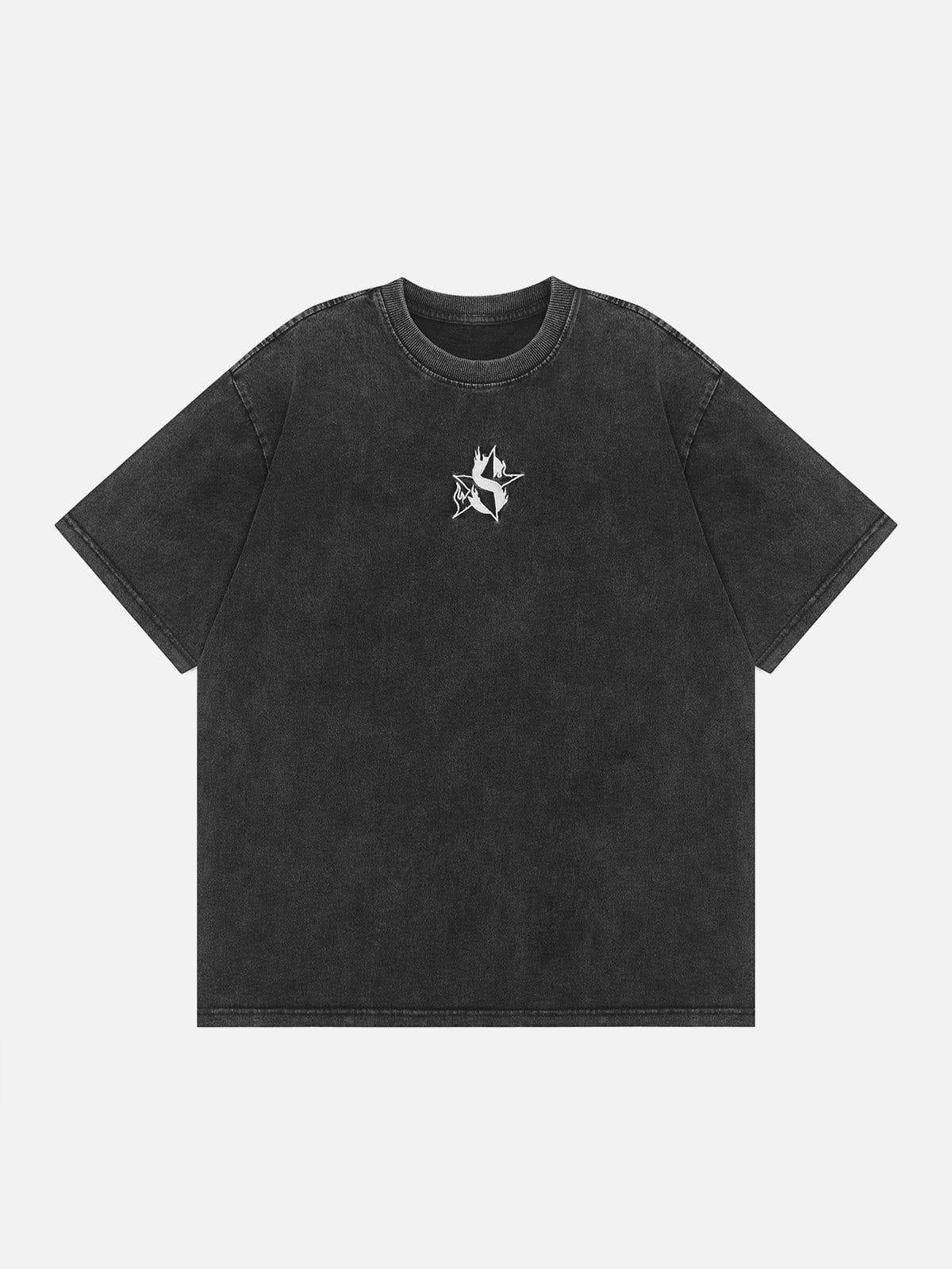 Concert Outfit Flame Star Print Washed Tee