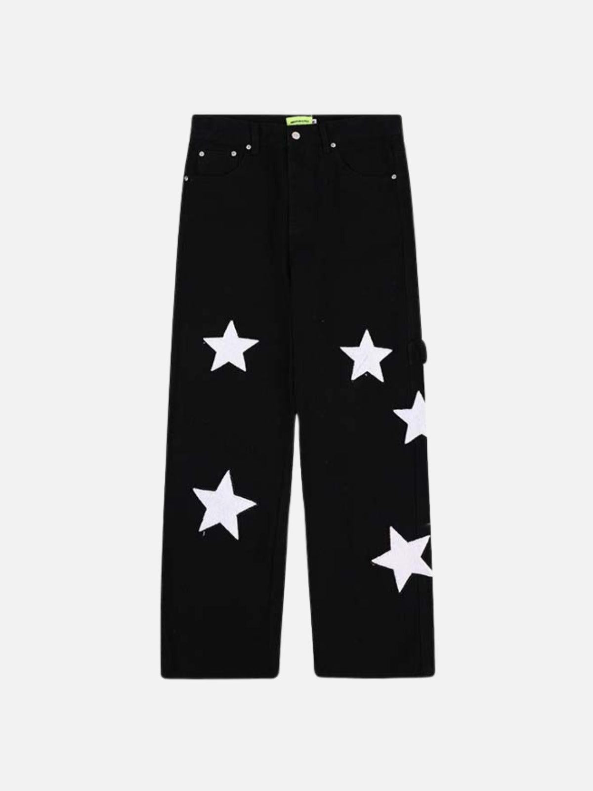 Concert Outfit Flocked Star Straight Jeans