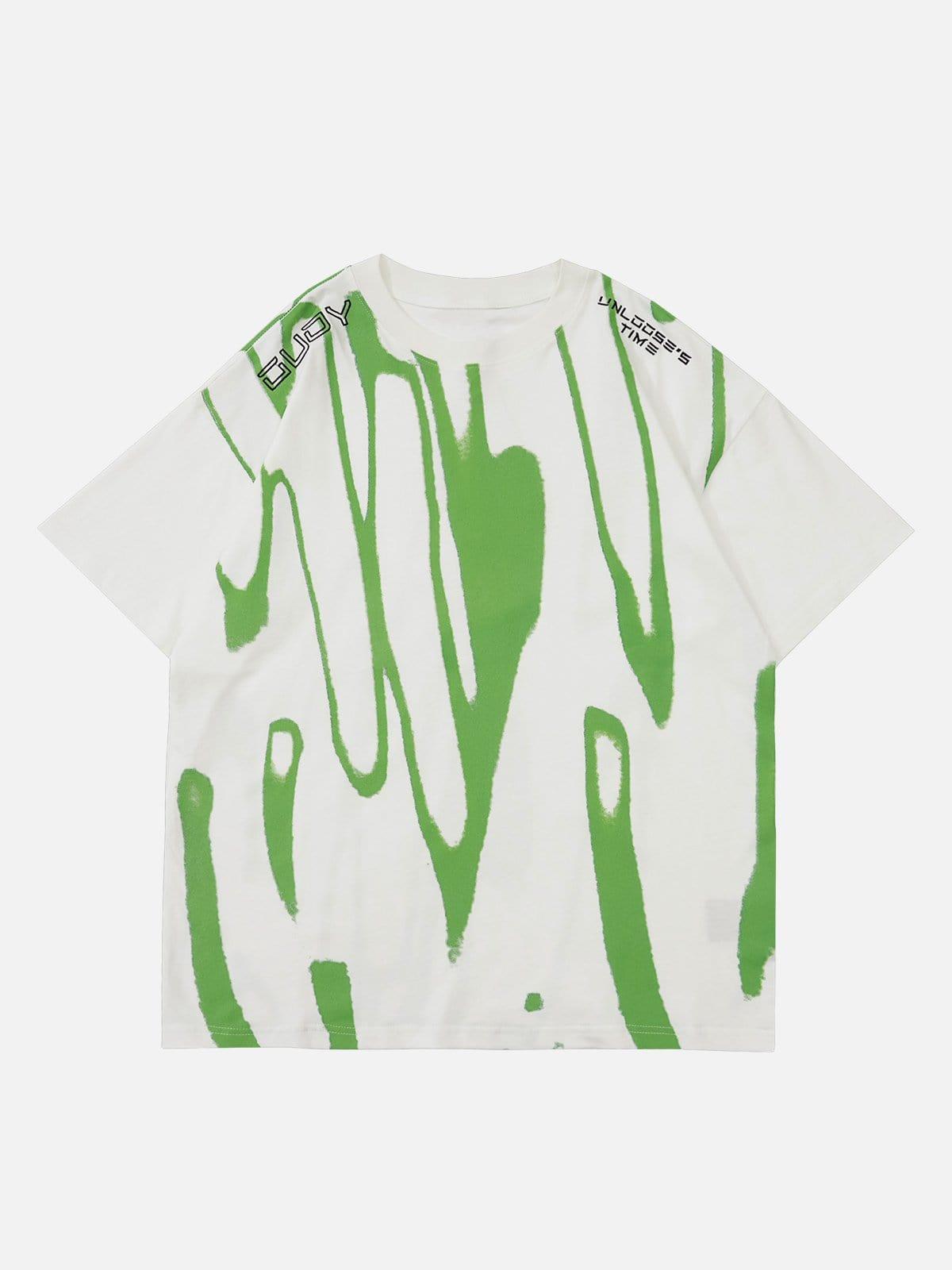 Concert Outfit Fluorescent Irregular Printing Tee
