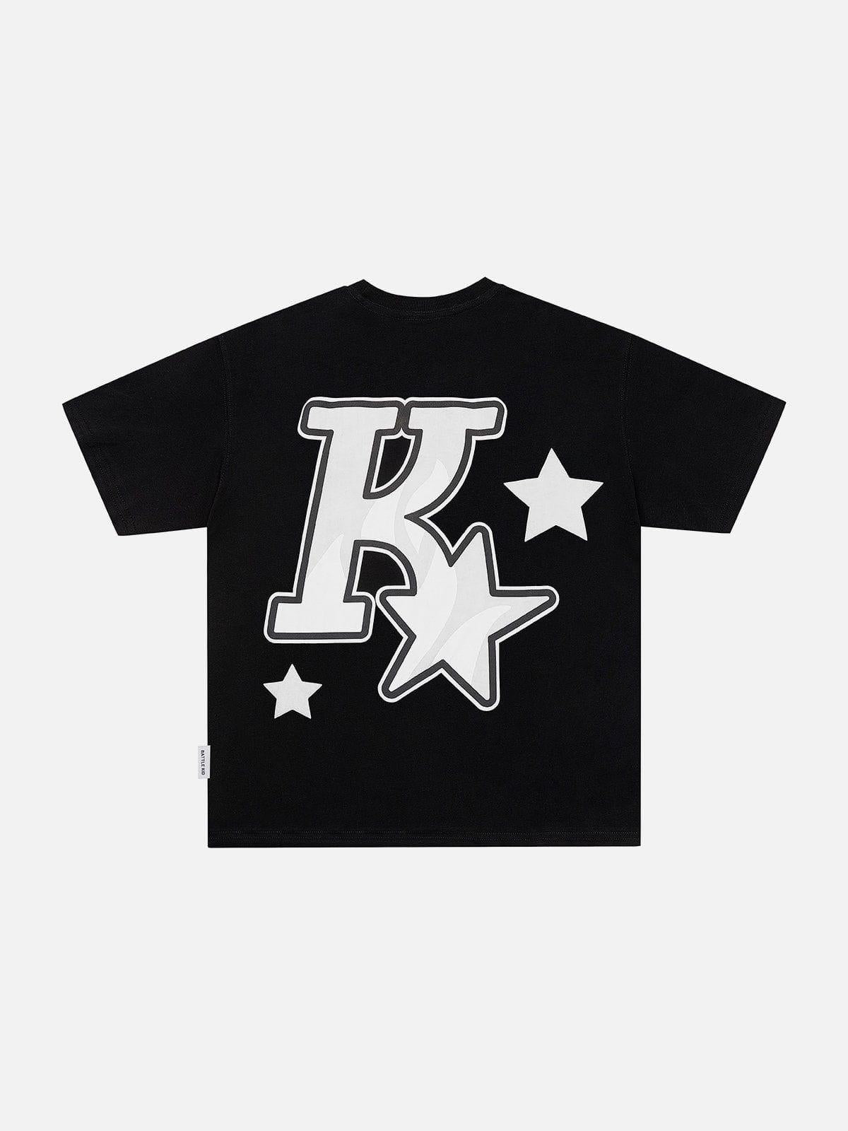 Concert Outfit Foam Printing Star Tee