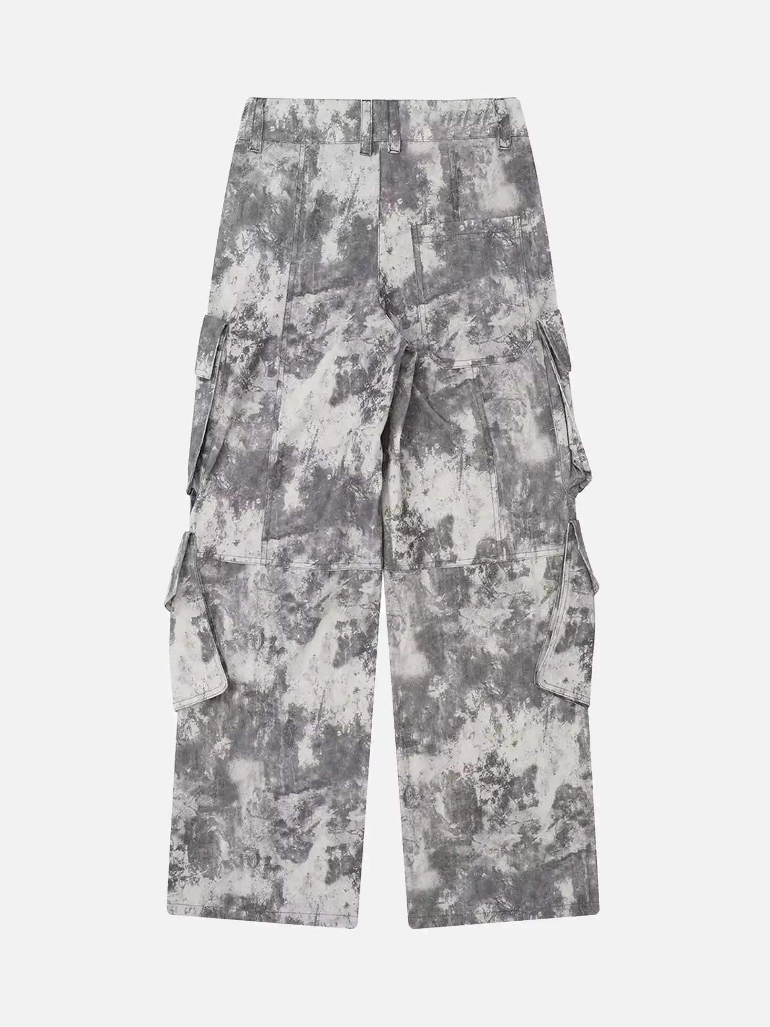 Concert Outfit French Loose Pocket Printed Mid-Rise Cargo Pants