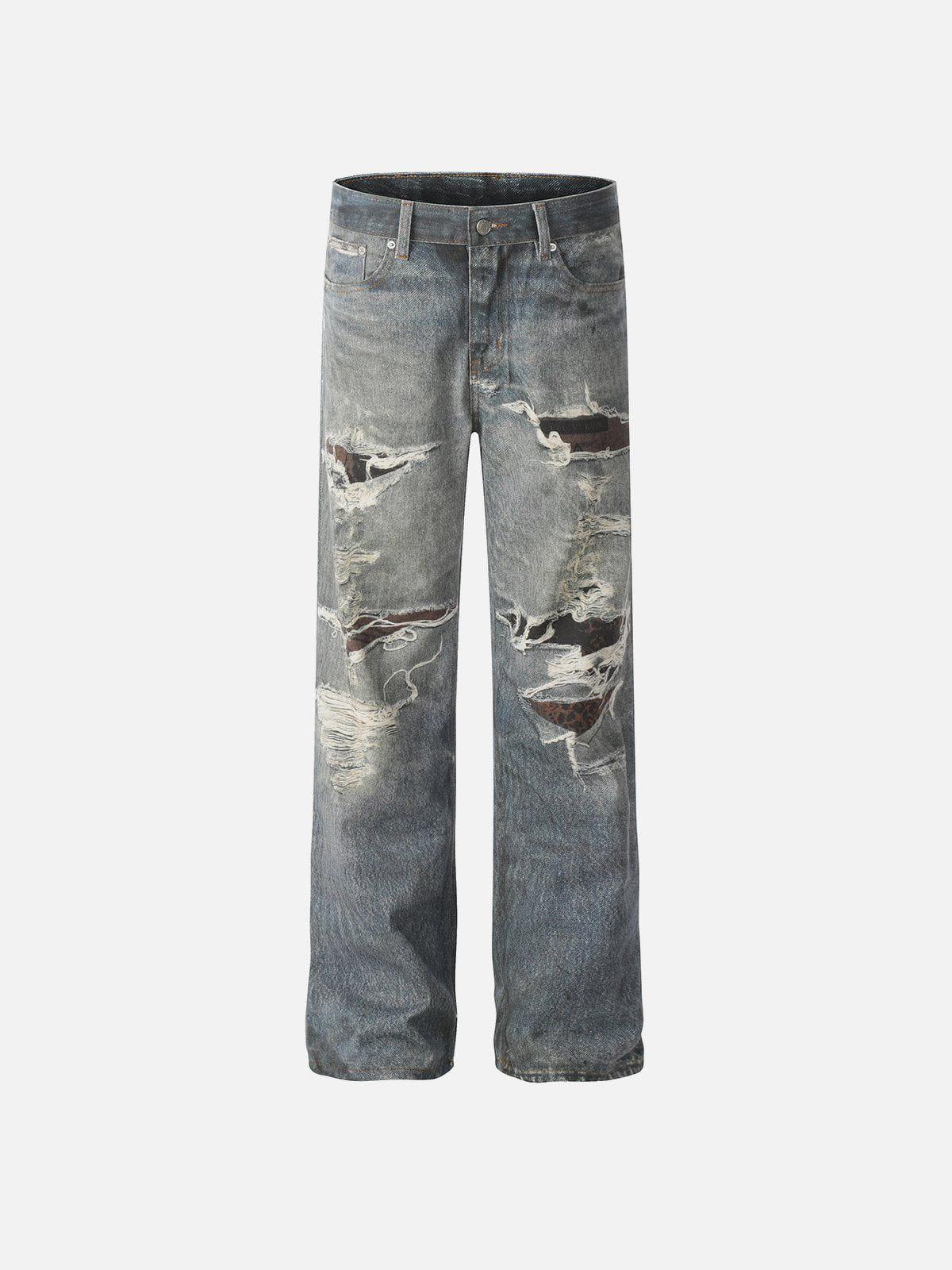 Concert Outfit Fringe Distressed Print Jeans