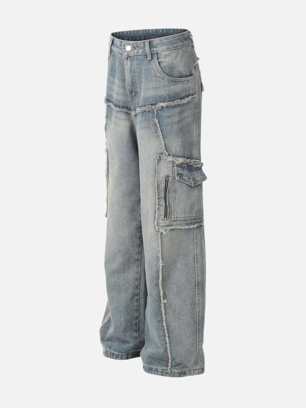 Concert Outfit Fringe Multi Pocket Jeans