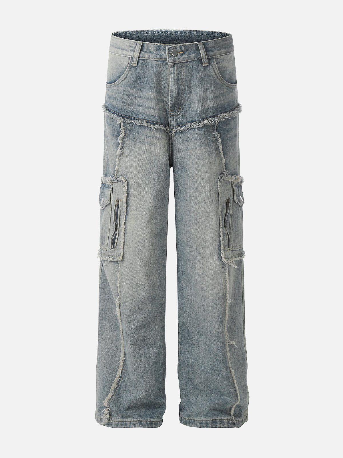 Concert Outfit Fringe Multi Pocket Jeans