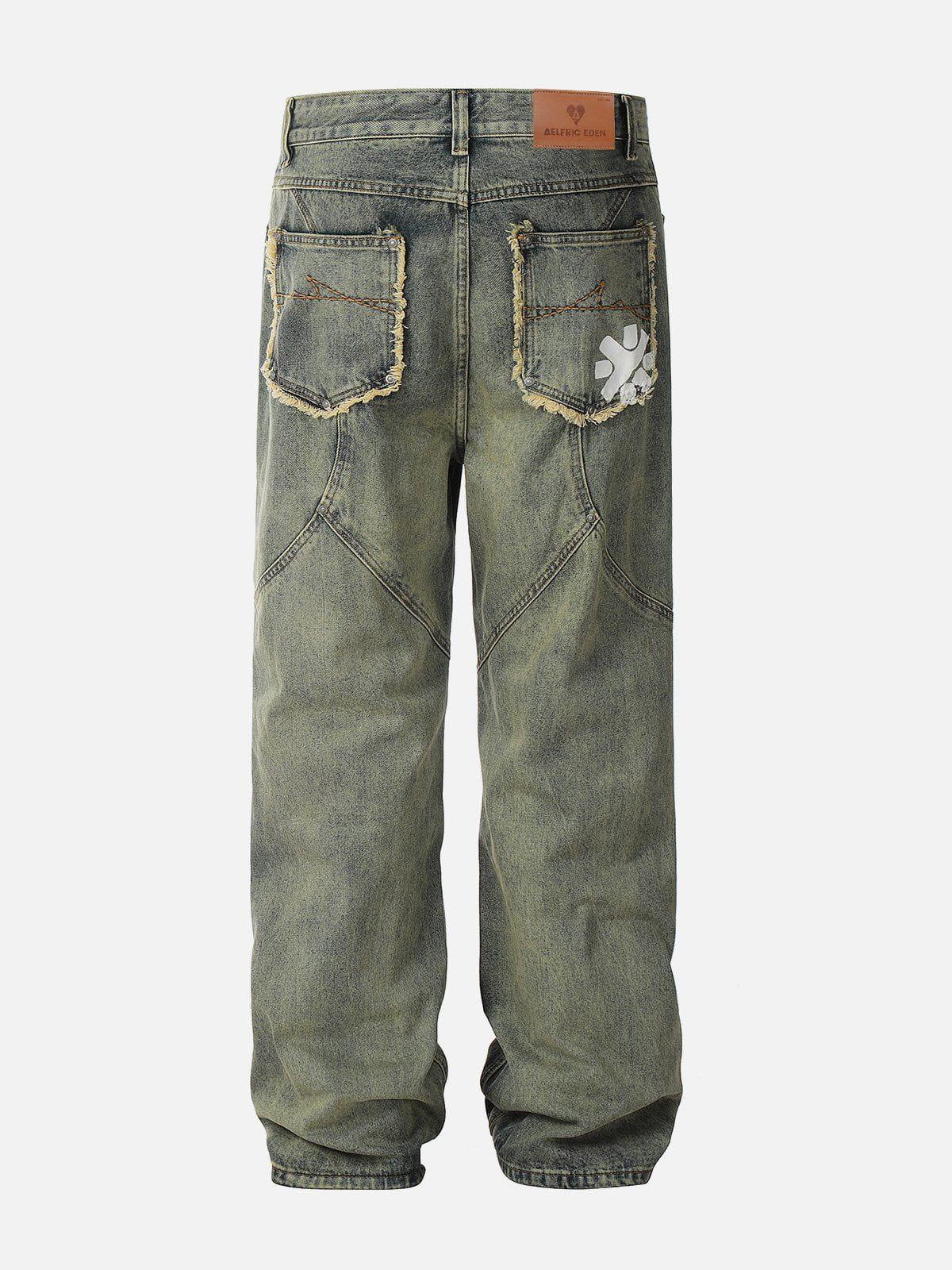Concert Outfit Fringe Pocket Jeans