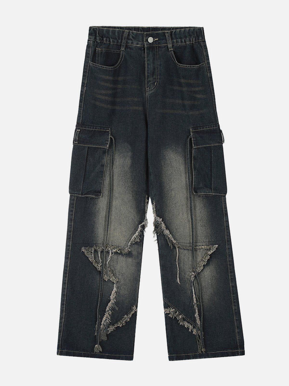 Concert Outfit Fringe Star Washed Jeans