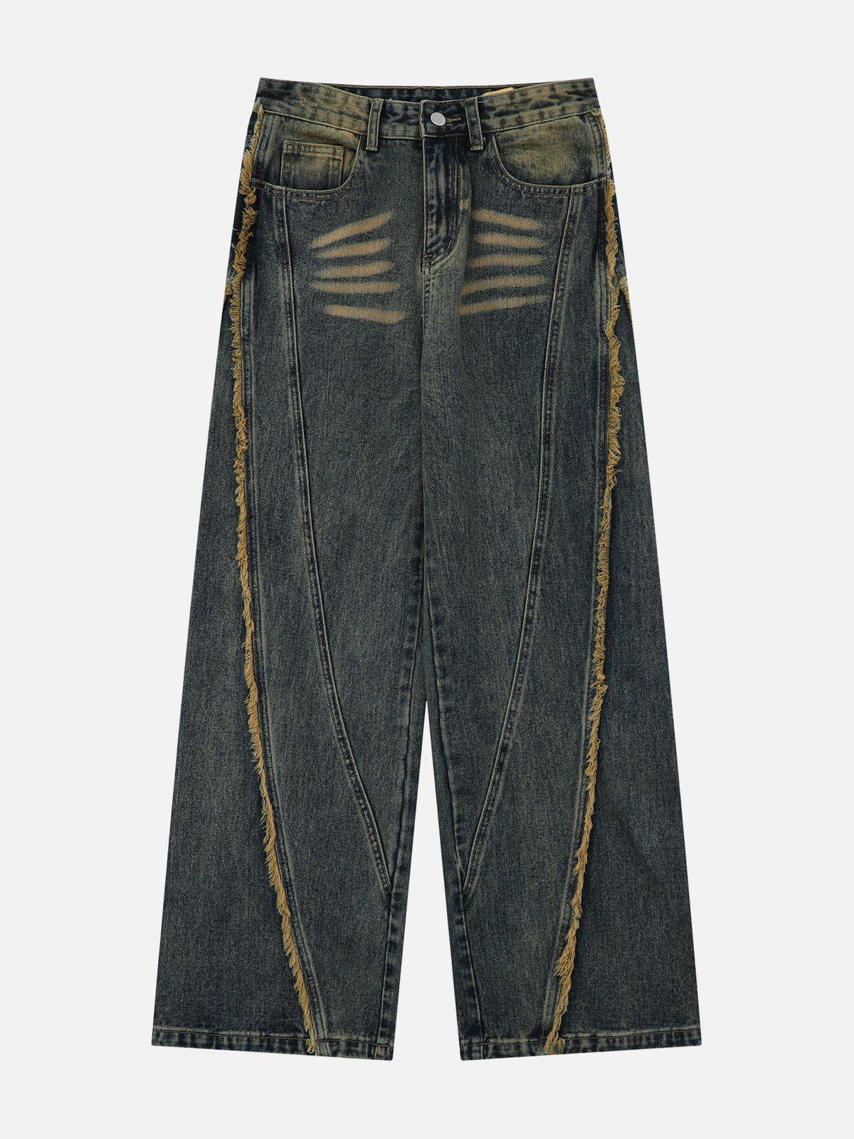 Concert Outfit Fringe Washed Jeans