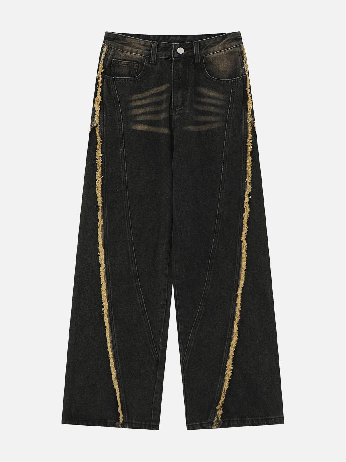 Concert Outfit Fringe Washed Jeans