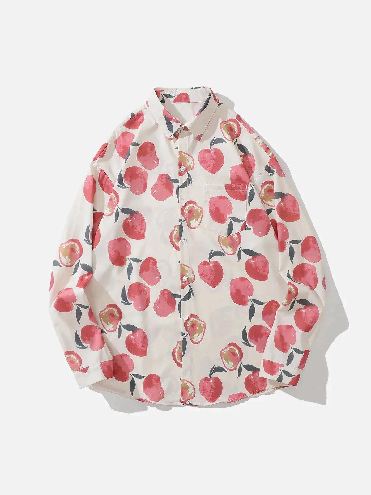 Concert Outfit Fruit Print Long-Sleeved Shirt