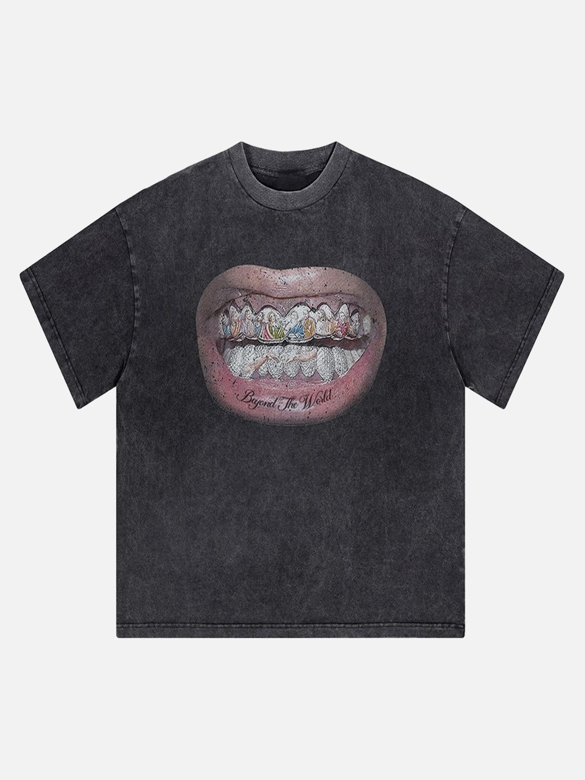 Concert Outfit Full Diamond Tooth Pattern T-Shirt