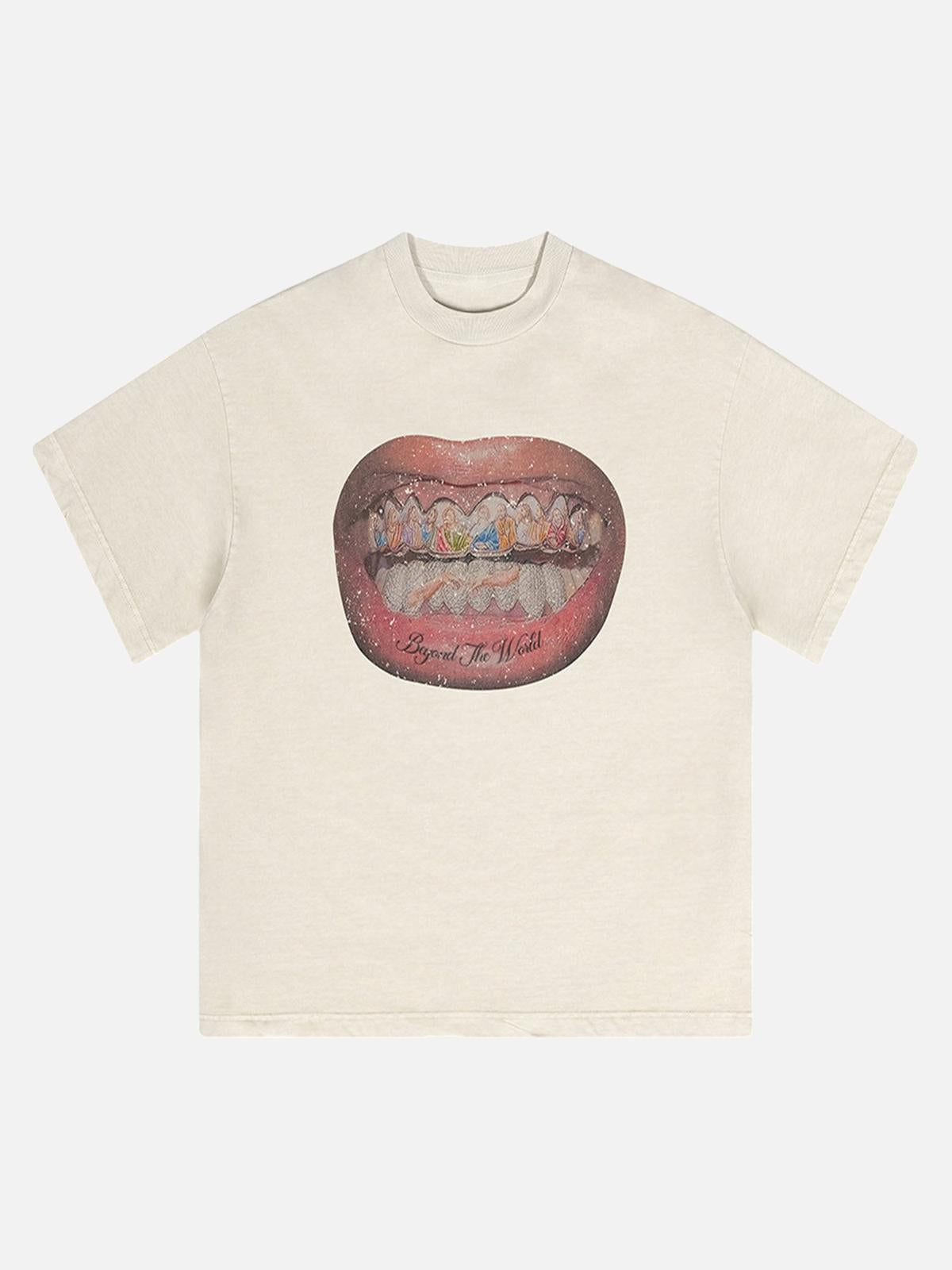 Concert Outfit Full Diamond Tooth Pattern T-Shirt