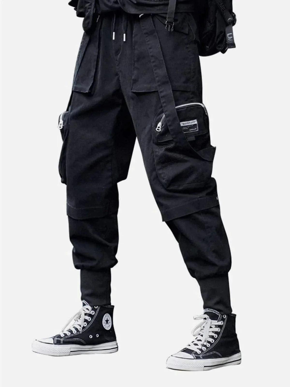 Concert Outfit Function Buttons Ribbons Stereoscopic Pockets Cargo Pants