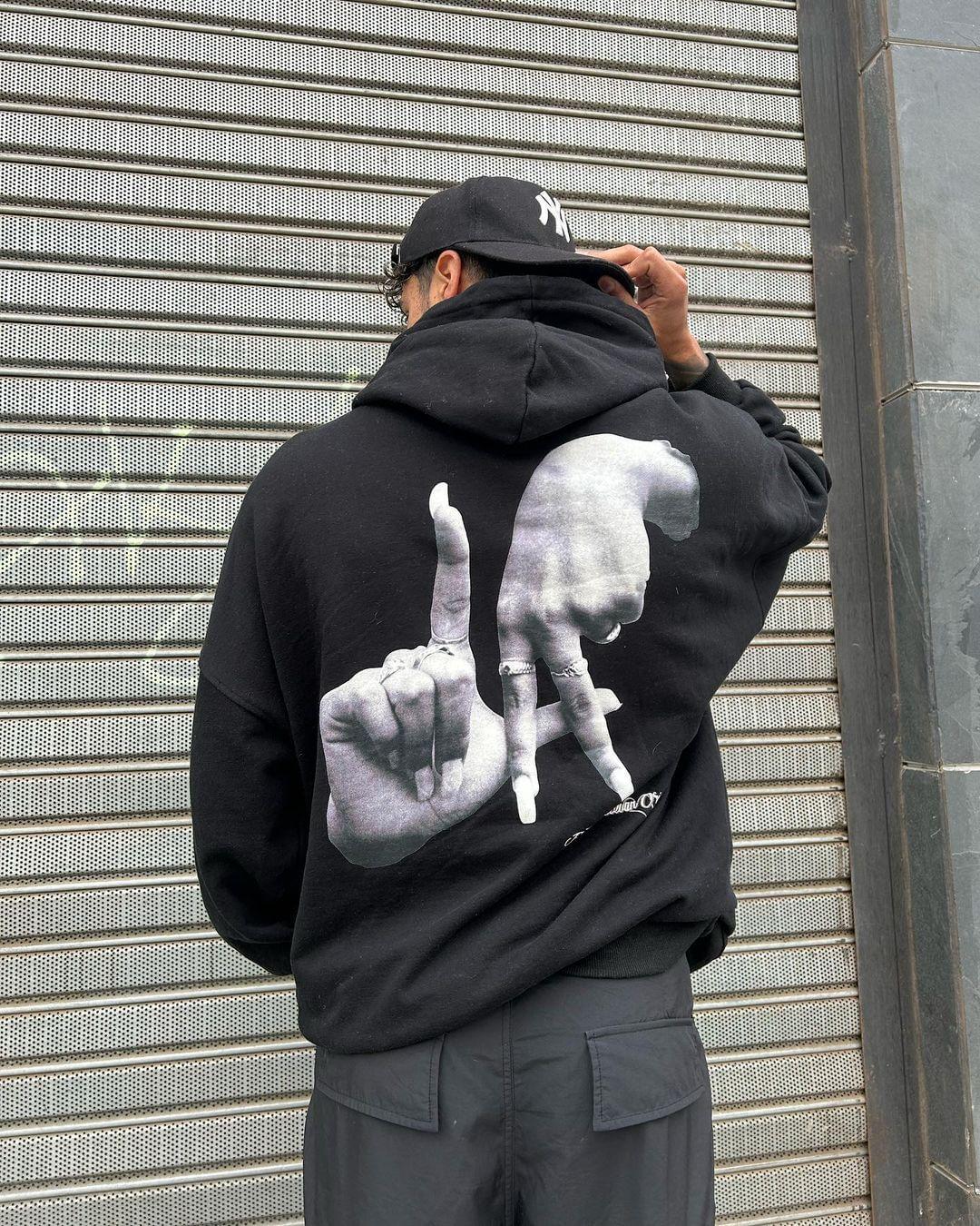 Concert Outfit Gesture Print Hoodie