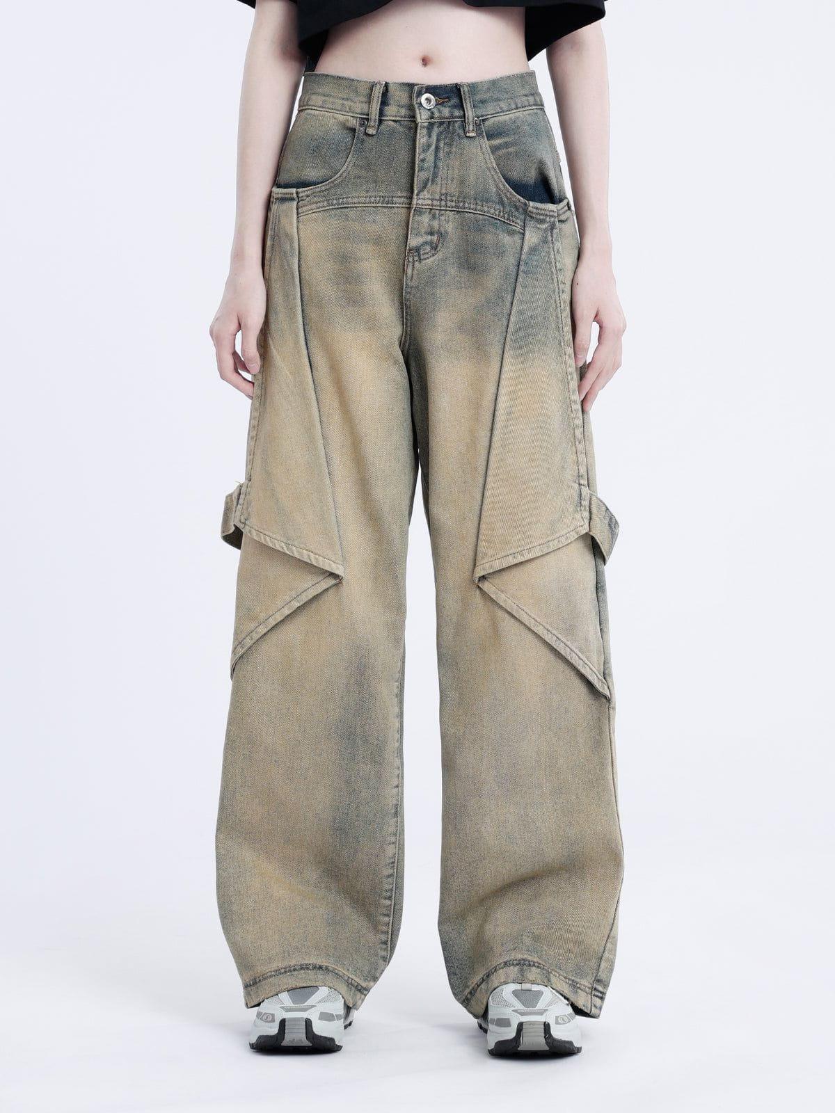 Concert Outfit Gradient Irregular Patchwork Jeans