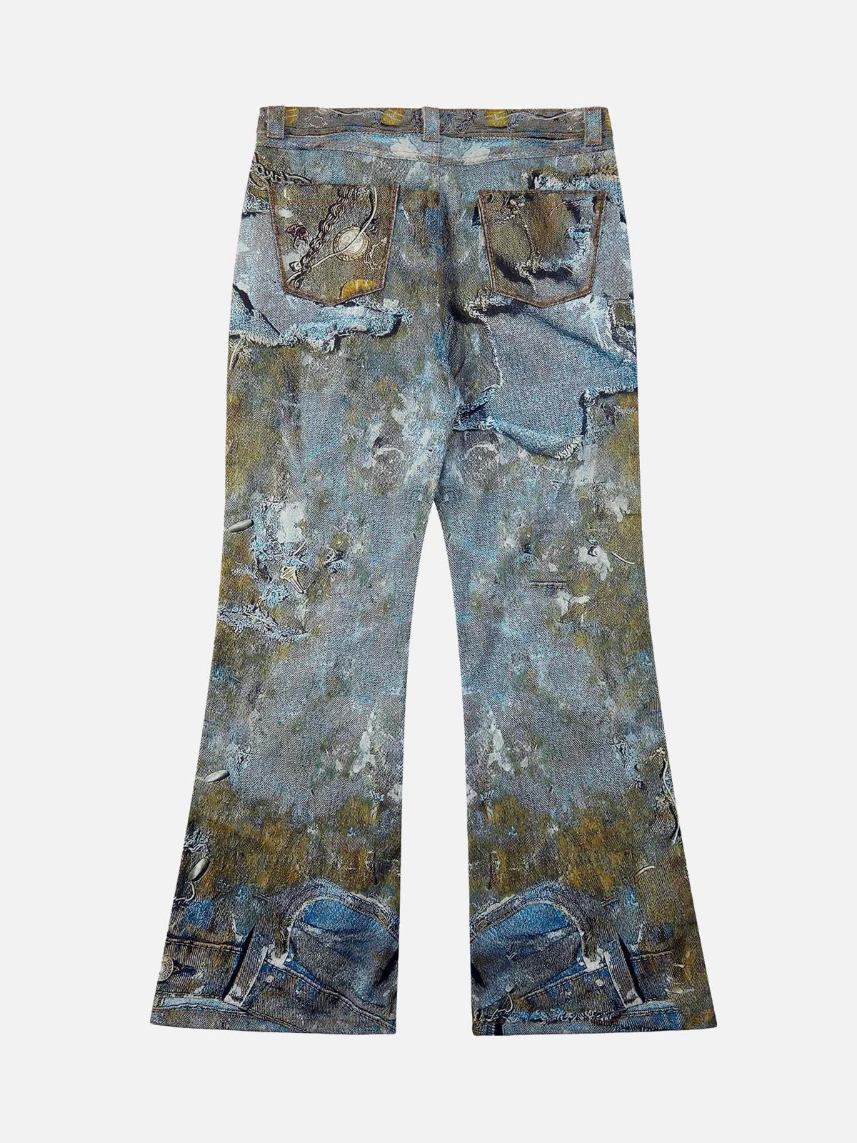 Concert Outfit Graffiti BORO Destruction Chain Jeans