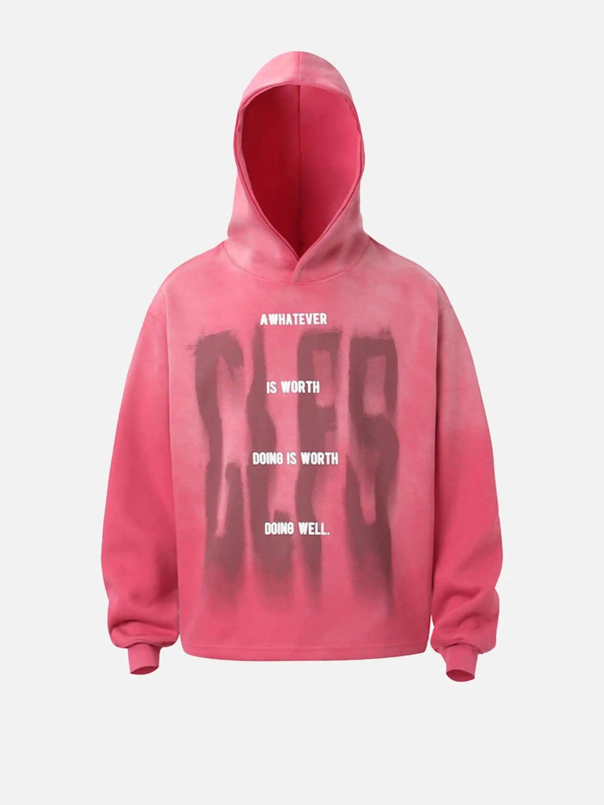 Concert Outfit Graffiti Letter Gradient Distressed Hip-Hop Hoodie