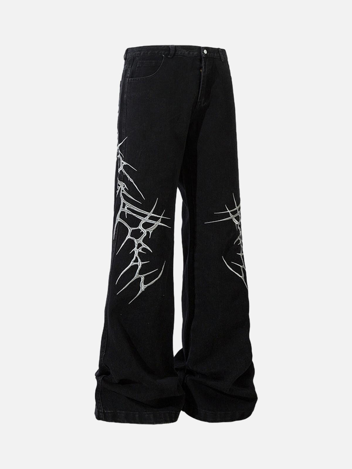 Concert Outfit Graphic Embroidered Straight Jeans