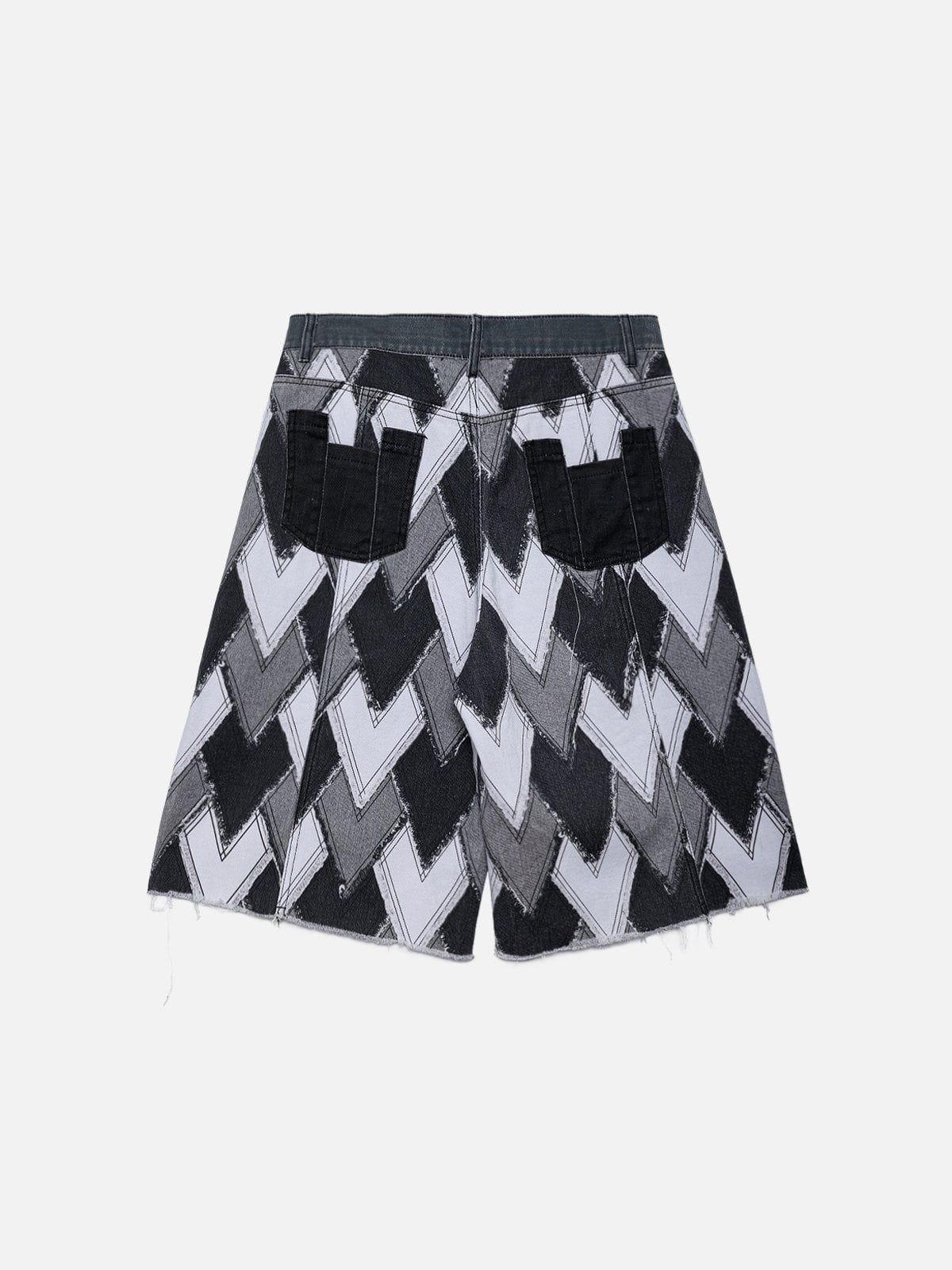 Concert Outfit Heart Patchwork Jorts