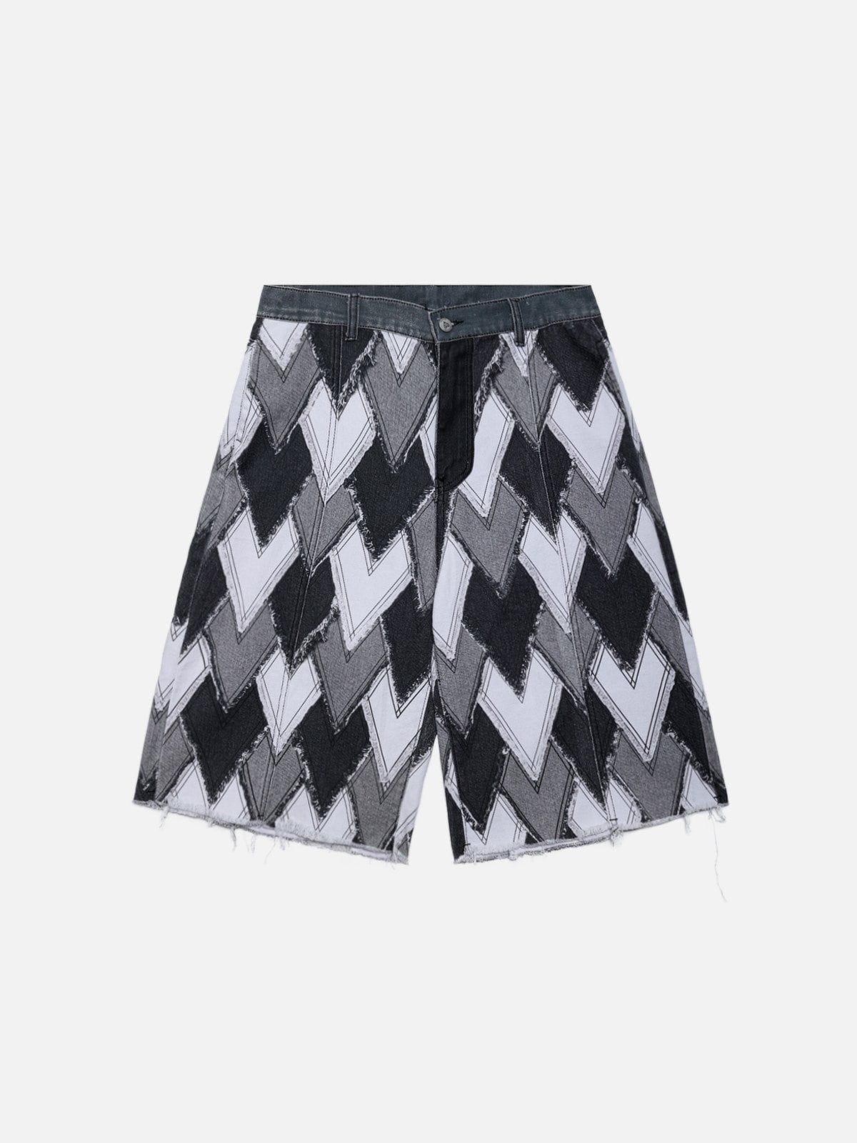 Concert Outfit Heart Patchwork Jorts