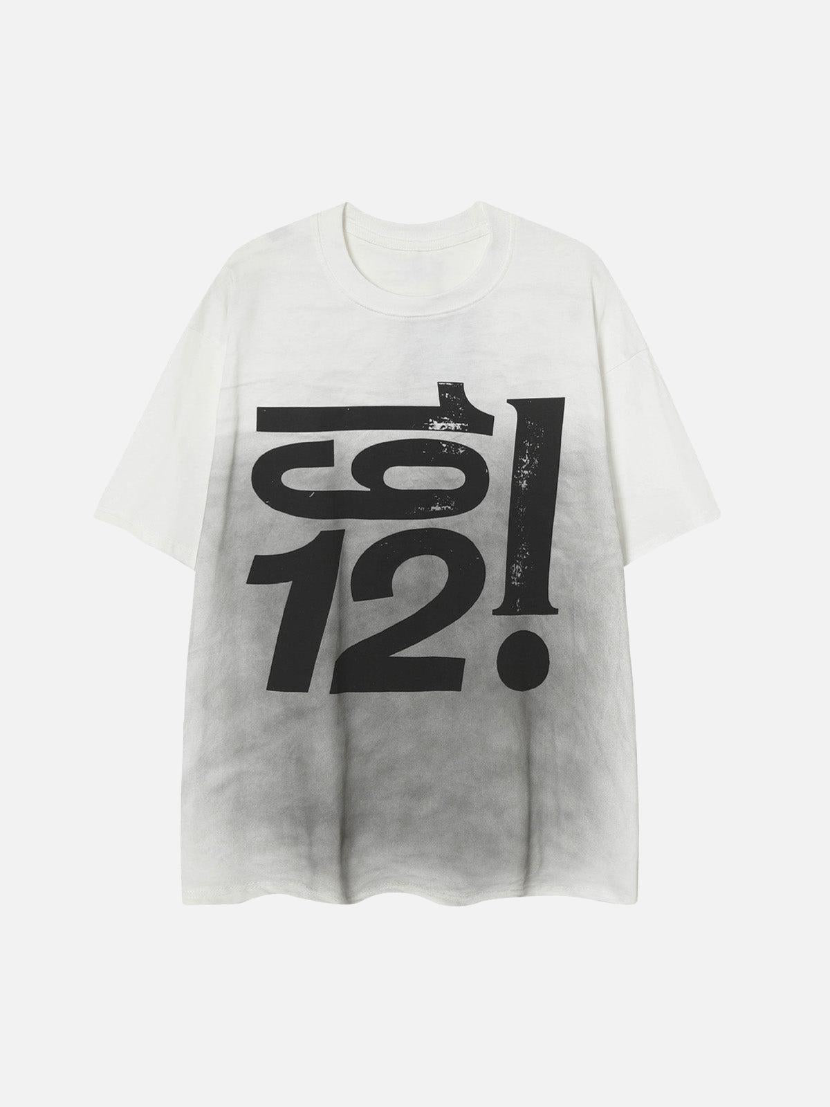 Concert Outfit Heavy Washed Distressed Dirty Print Letter T-Shirt