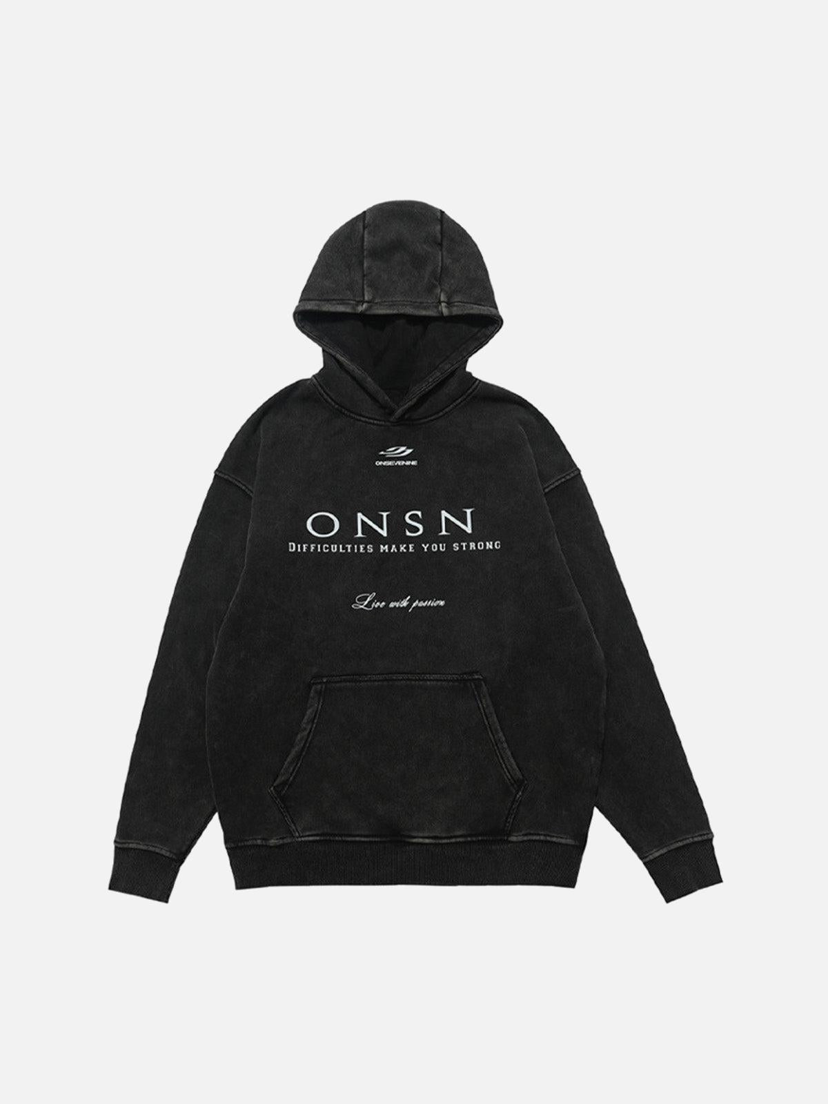 Concert Outfit Heavy Washed Print Fleece Hoodie