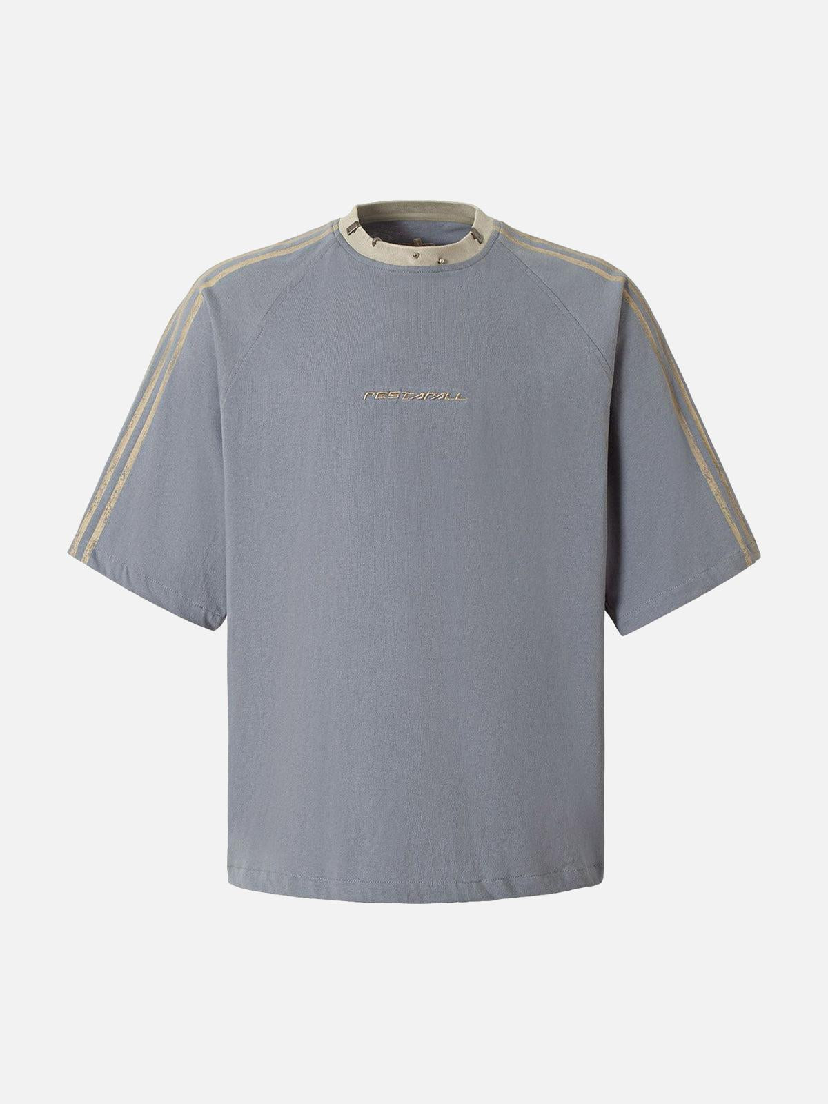 Concert Outfit Heavy Washed Street Metal Collar T-Shirt
