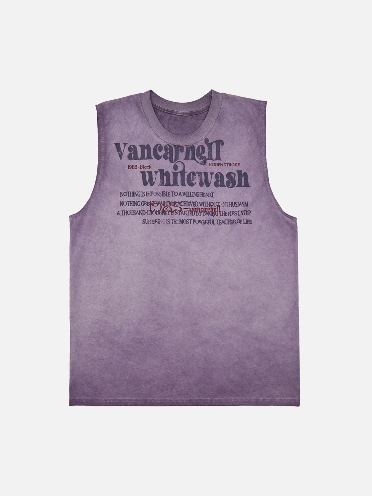 Concert Outfit Heavy Worker Washed And Broken Retro Font Vest