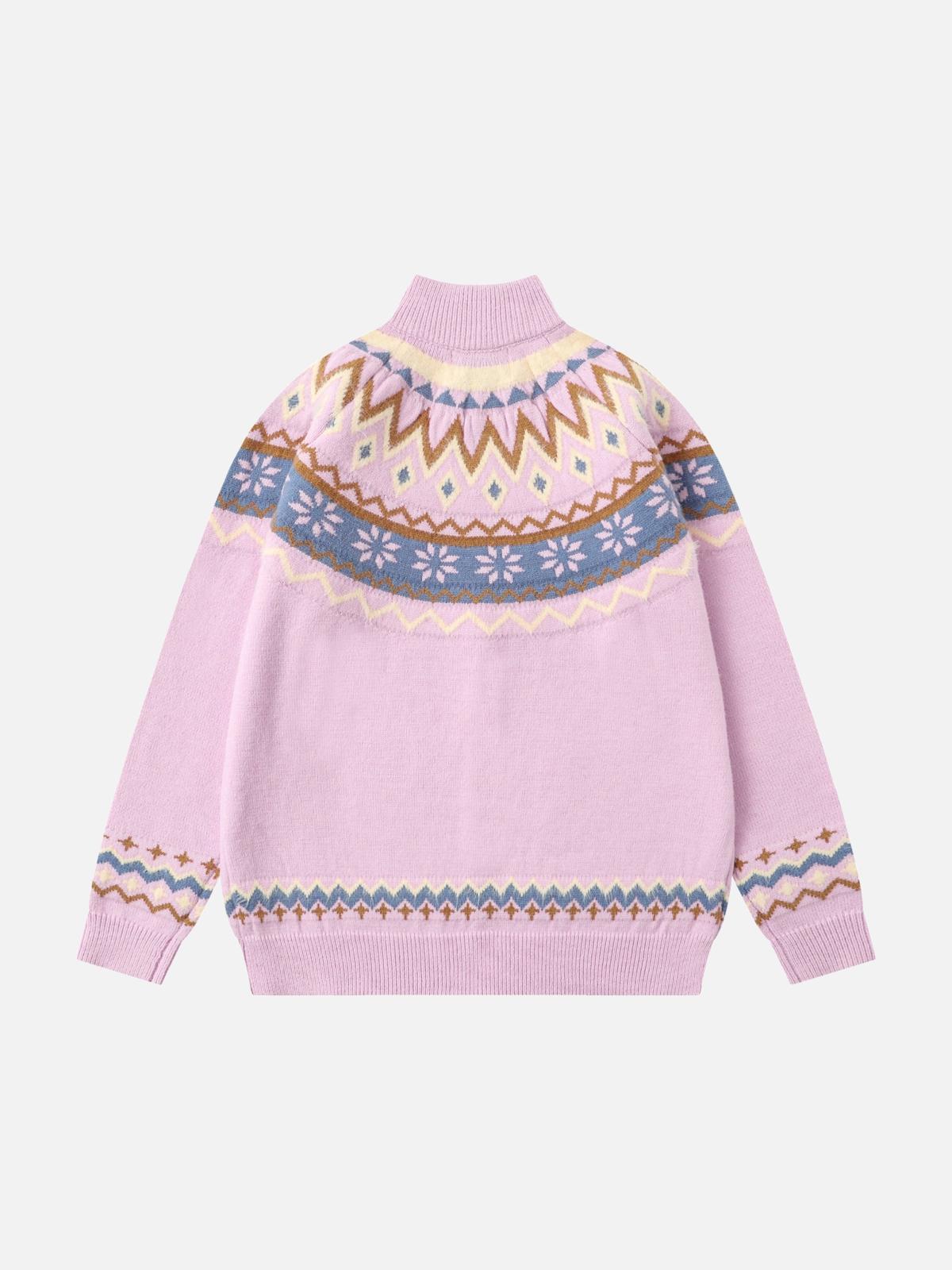 Concert Outfit High-Neck knitwear Diamond Weave Jacquard Sweater