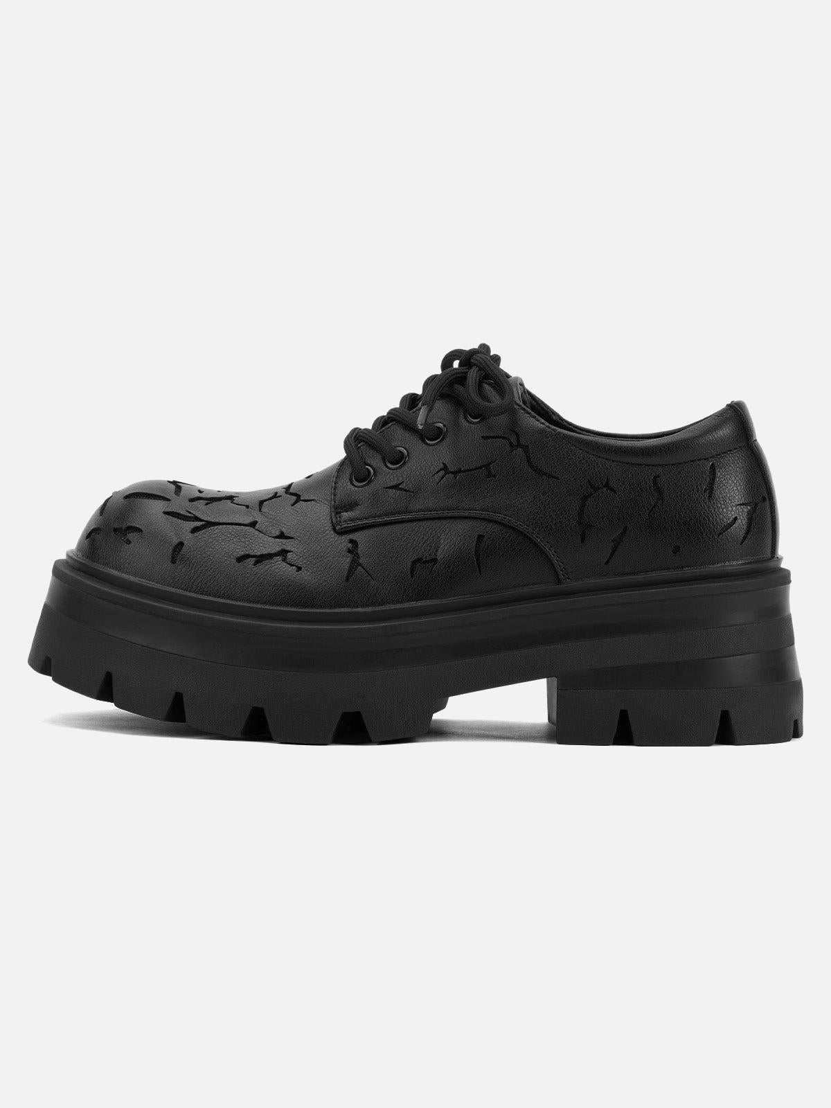 Concert Outfit High Street Crackle Leather Shoes