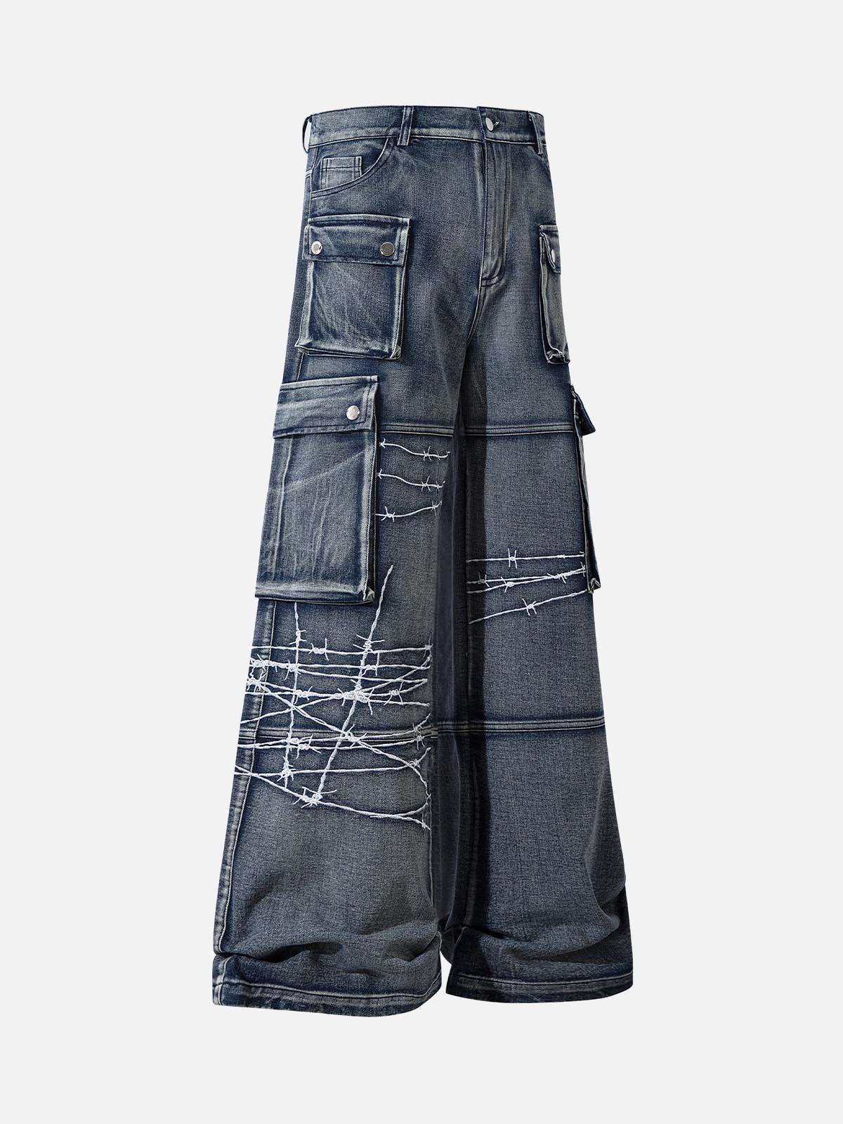 Concert Outfit High Street Embroidery Hip-Hop Jeans