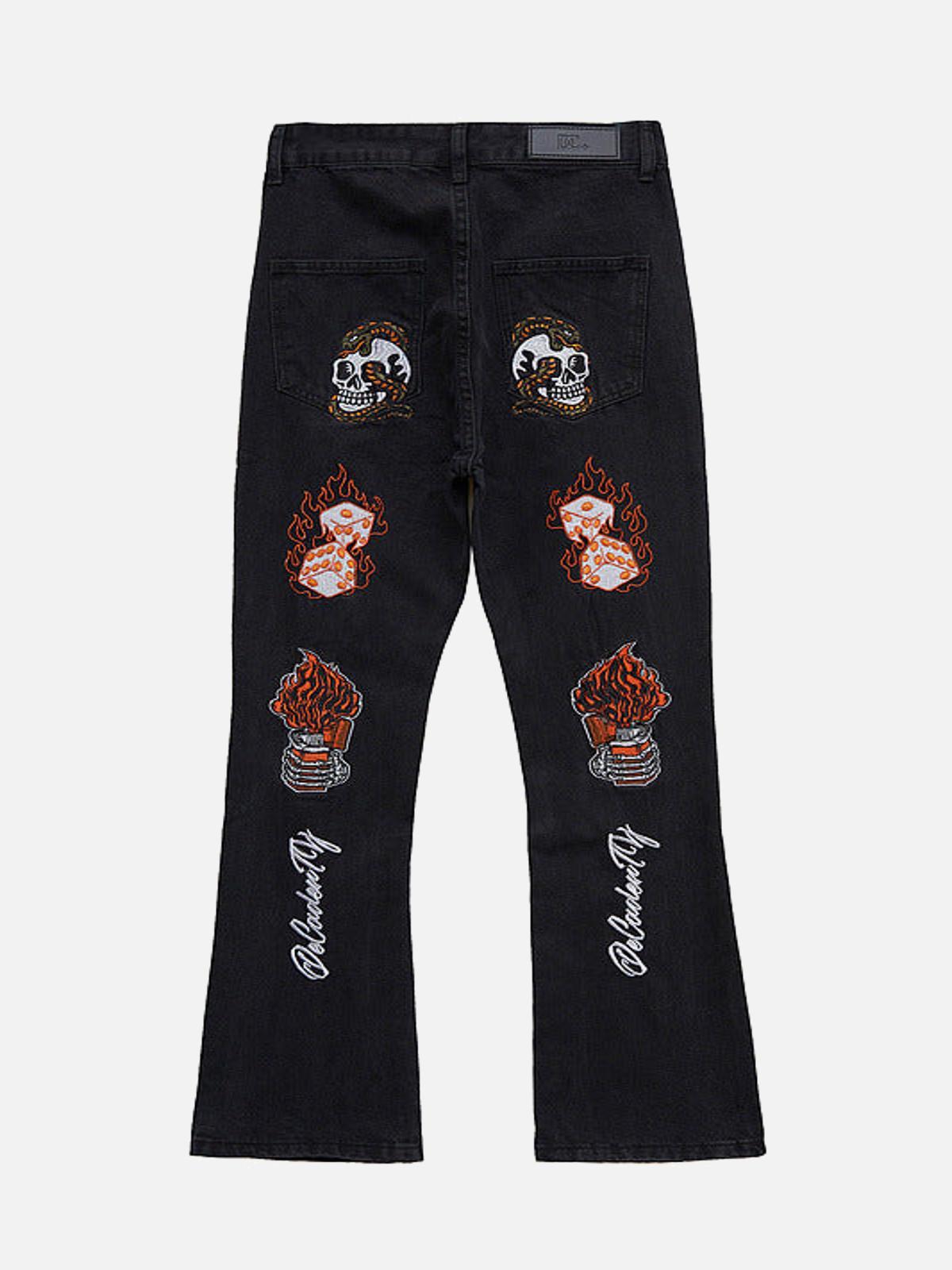 Concert Outfit High Street Embroidery Retro Jeans