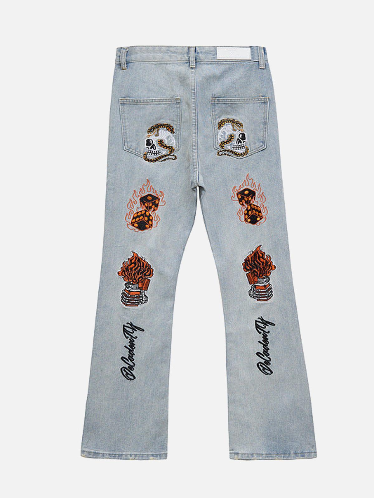 Concert Outfit High Street Embroidery Retro Jeans