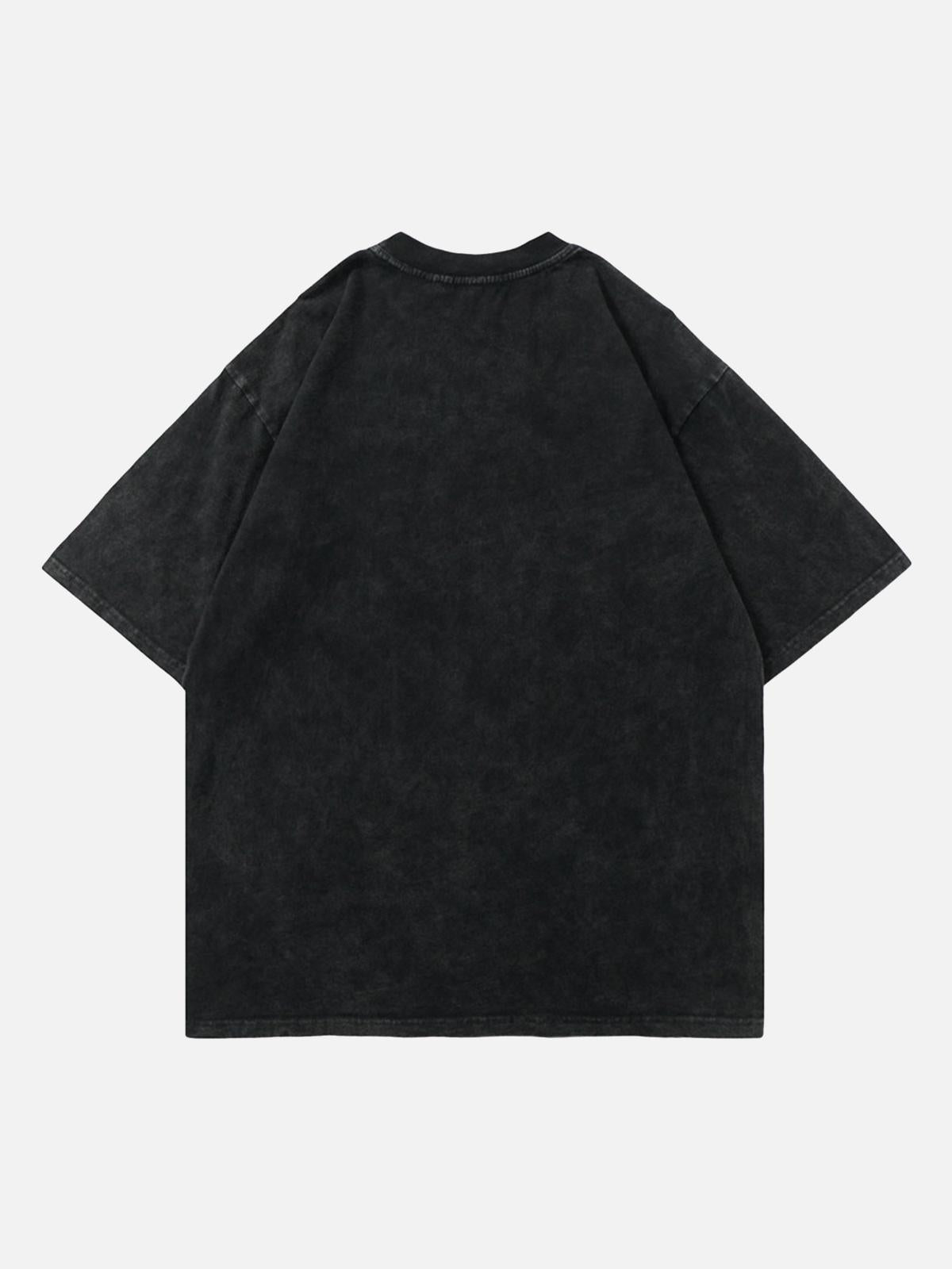 Concert Outfit High Street Heart-Print Dark T-Shirt