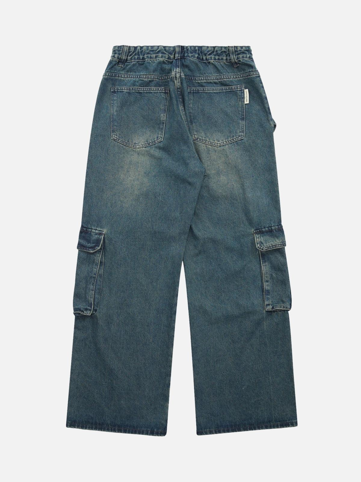 Concert Outfit High Street Heavy Duty Design Multi-Pocket Jeans