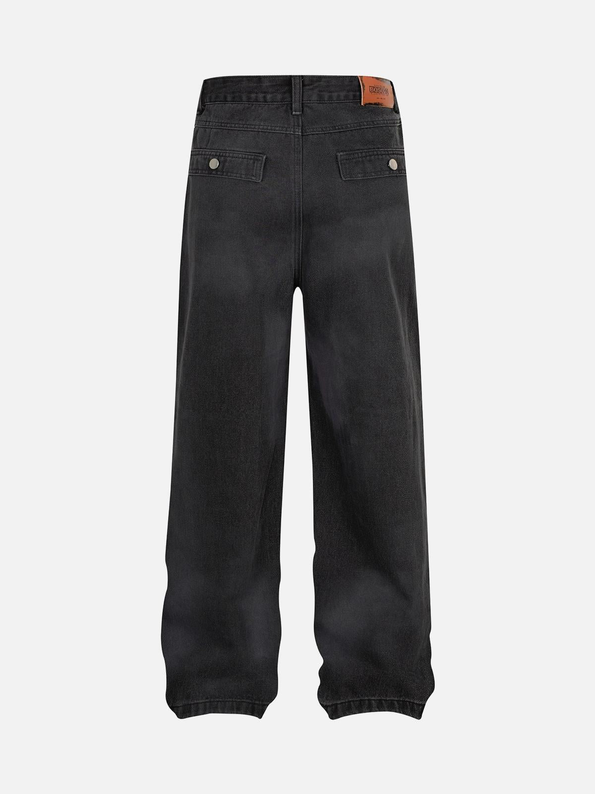 Concert Outfit High Street Hip-Hop Distressed Washed Work Jeans