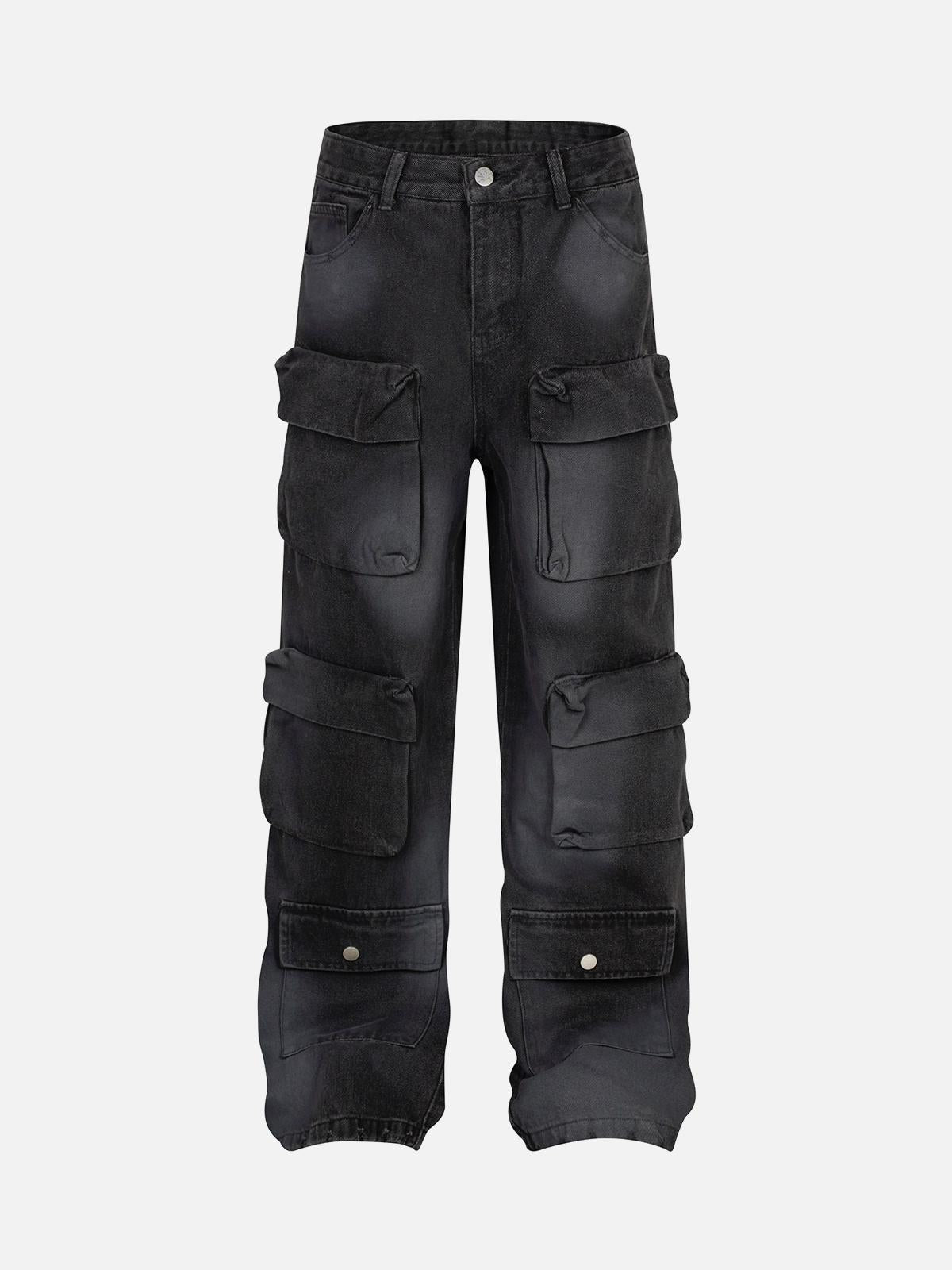 Concert Outfit High Street Hip-Hop Distressed Washed Work Jeans