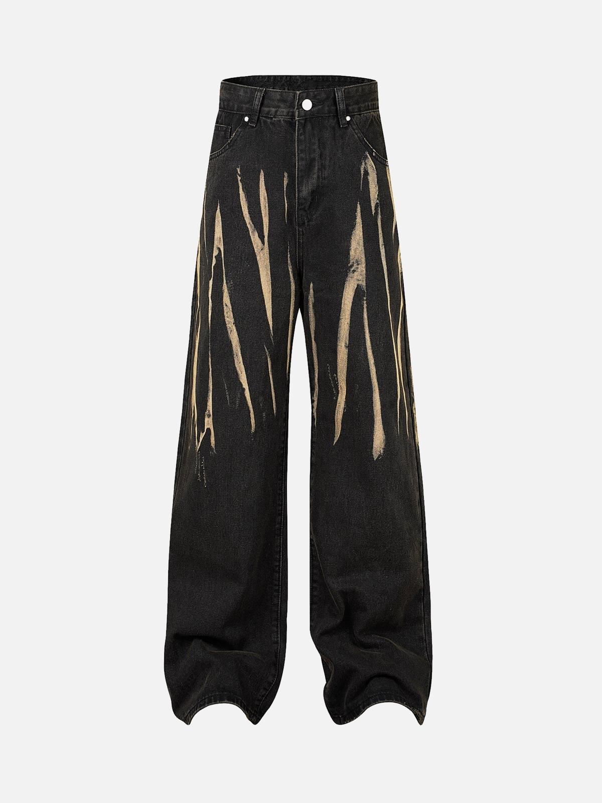 Concert Outfit High Street Hip Hop Hand-Painted Spray-Painted Jeans