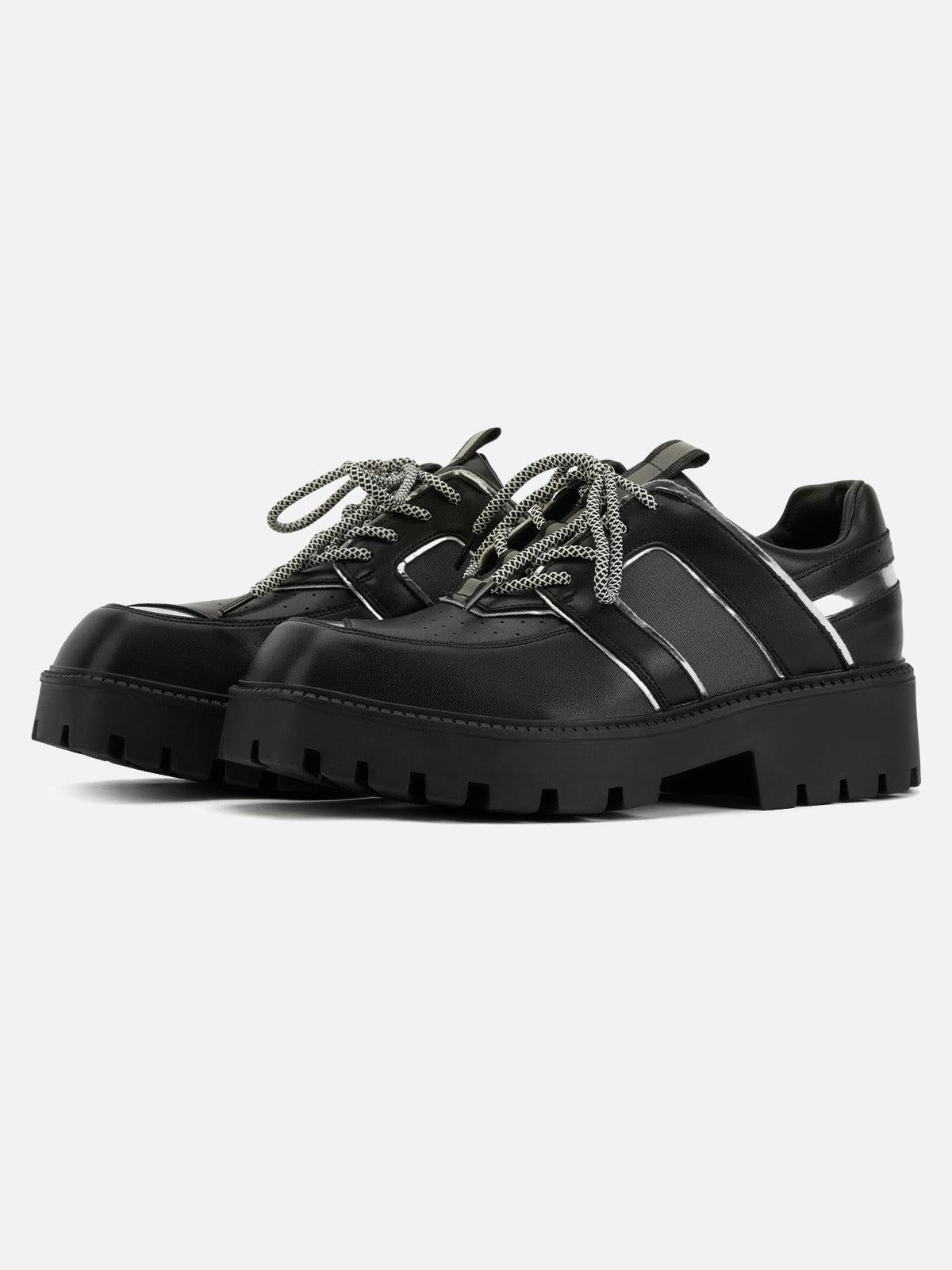 Concert Outfit High Street Hip Hop Metal Design Leather Shoes