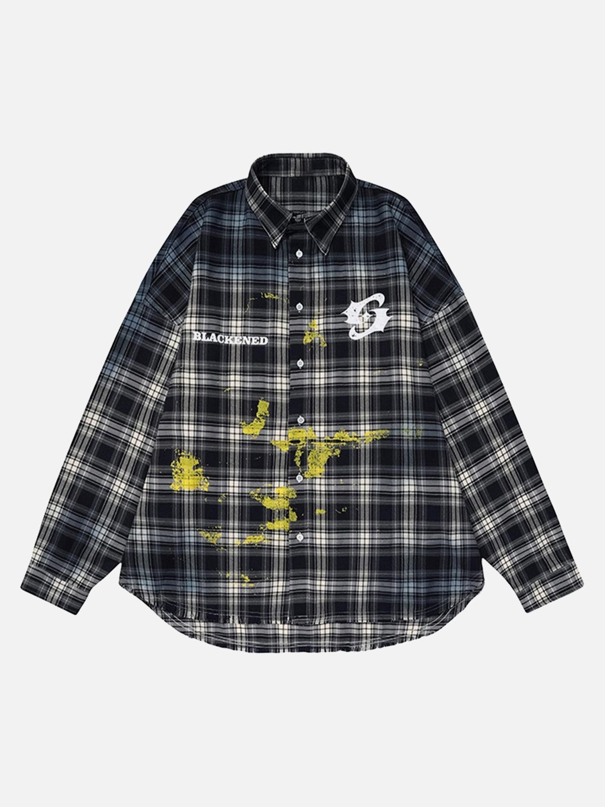 Concert Outfit High Street Hip Hop Spray Print Shirt