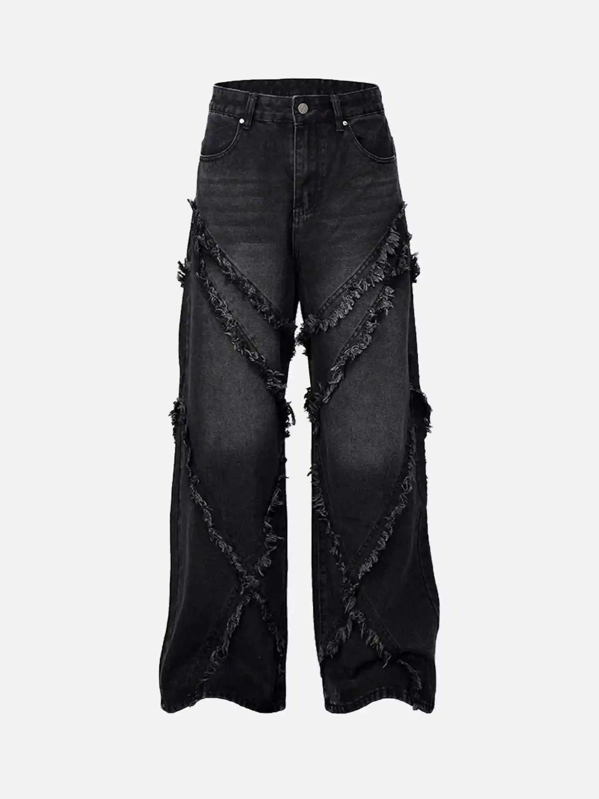 Concert Outfit High Street Hip Hop Washed Distressed Jeans